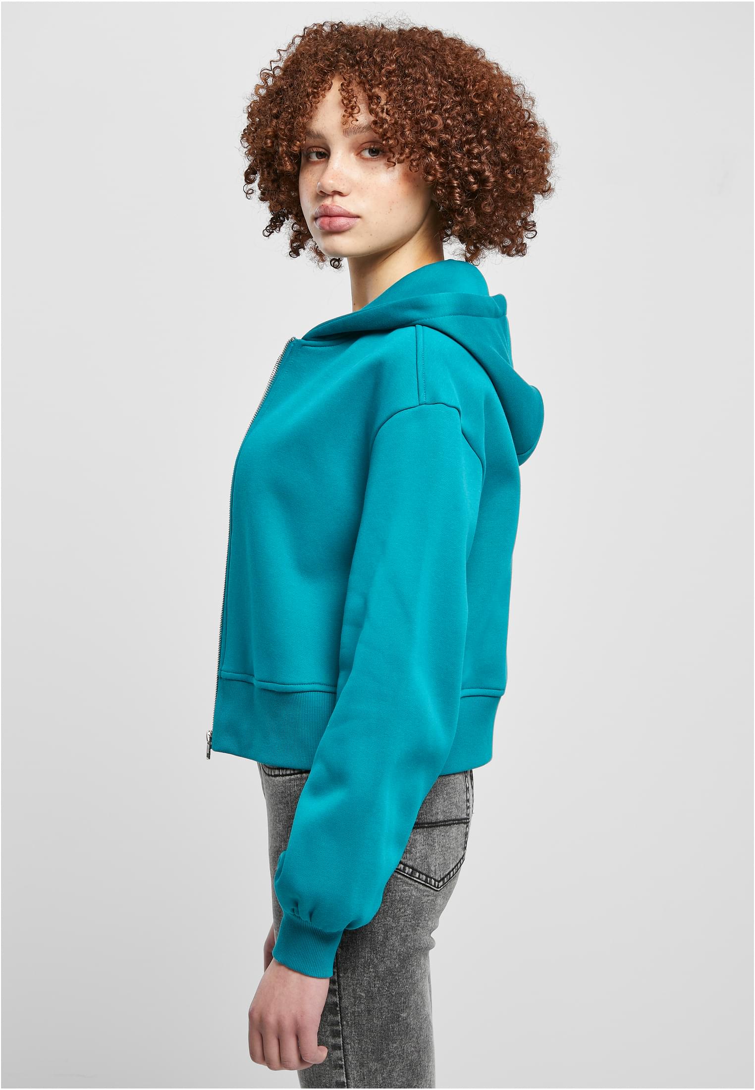 Ladies Short Oversized Zip Jacket watergreen 3XL - variant image 1