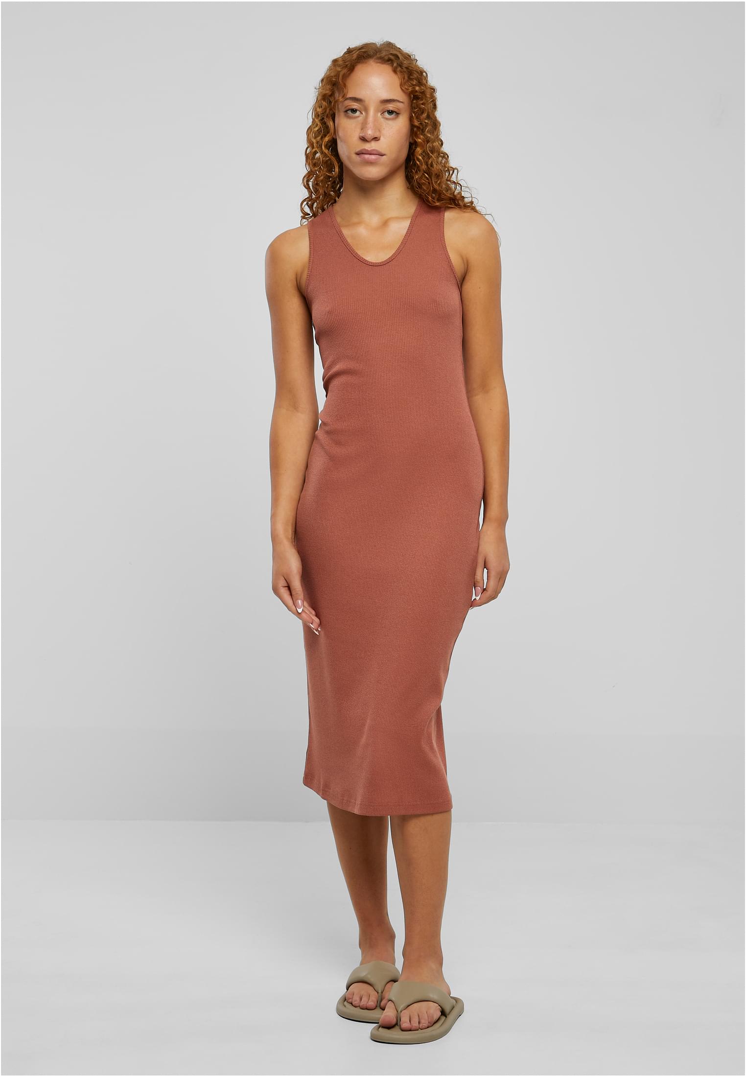 Ladies Midi Sleeveless Rib Dress terracotta 3XL - alternate variant 3