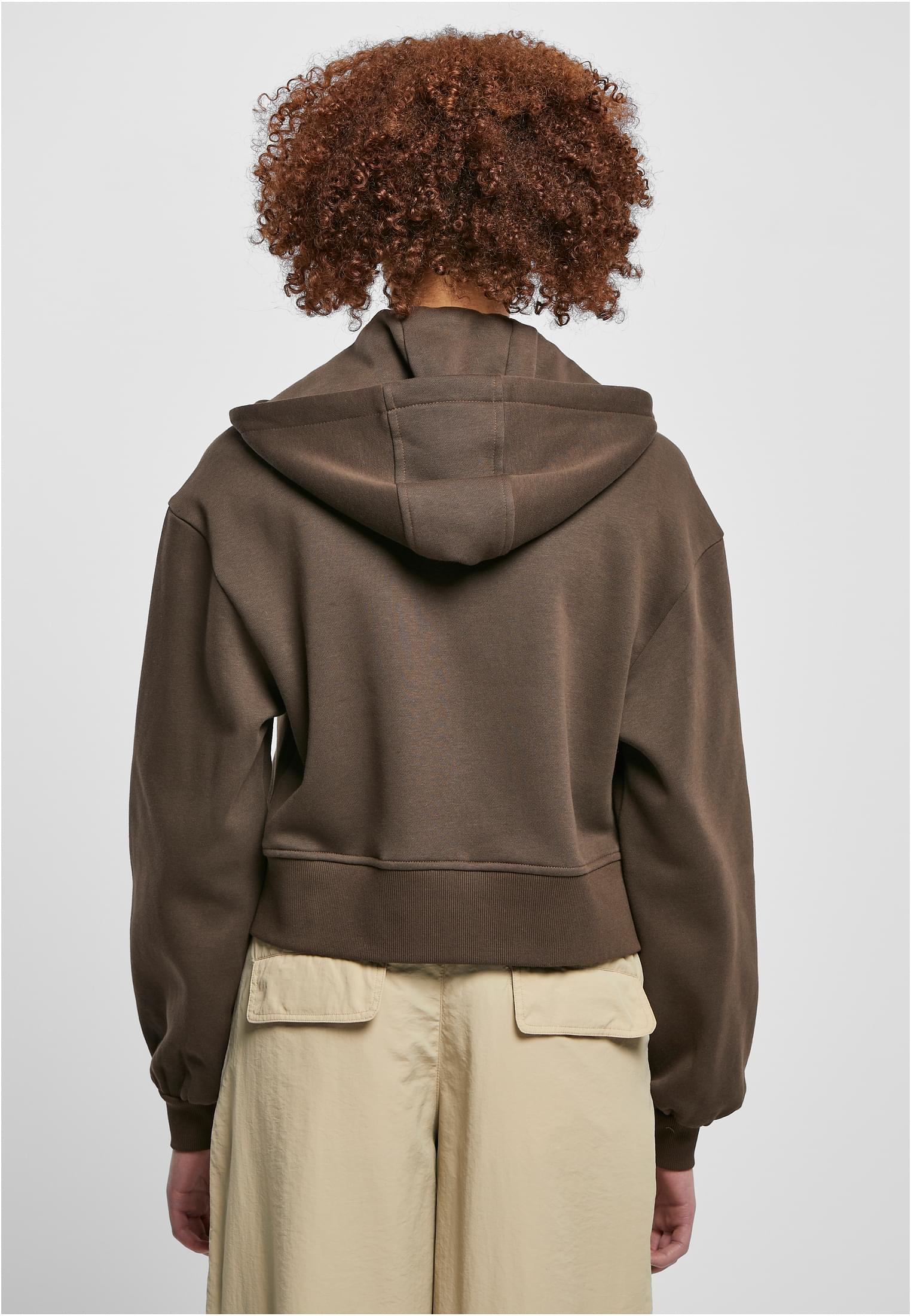 Ladies Short Oversized Zip Jacket brown 3XL - variant image 2