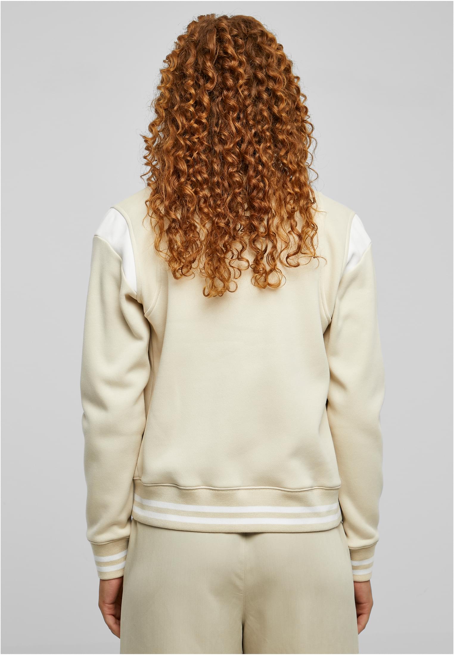 Ladies Inset College Sweat Jacket softseagrass/white 3XL - variant image 2