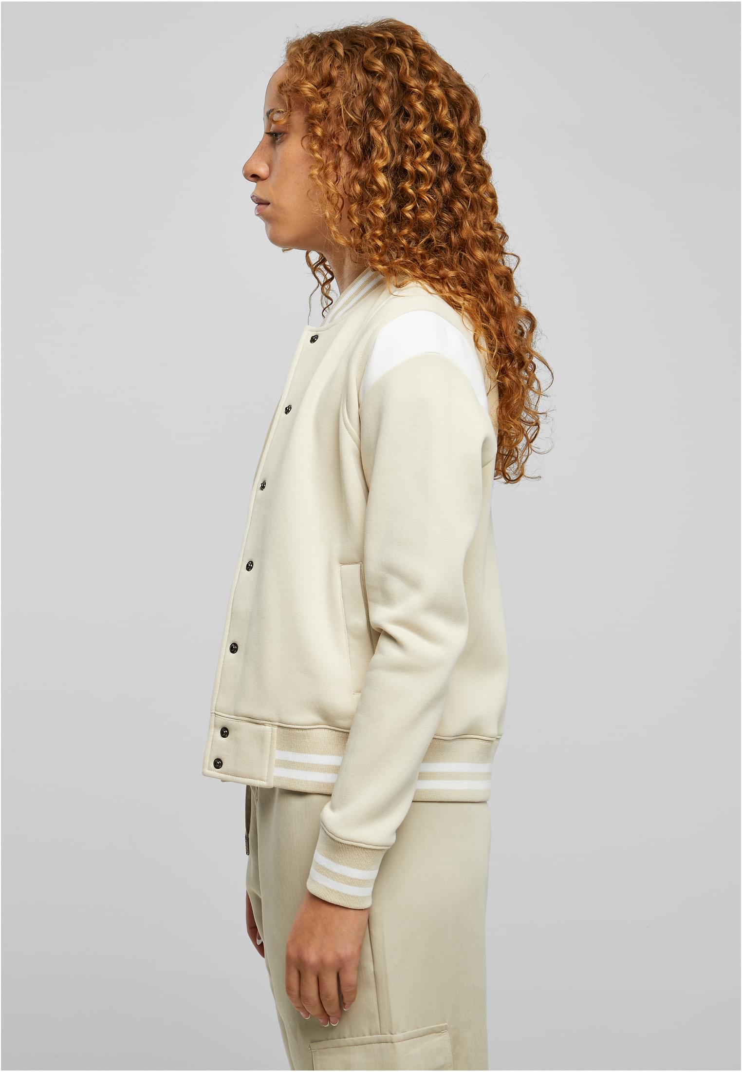 Ladies Inset College Sweat Jacket softseagrass/white 3XL - variant image 1