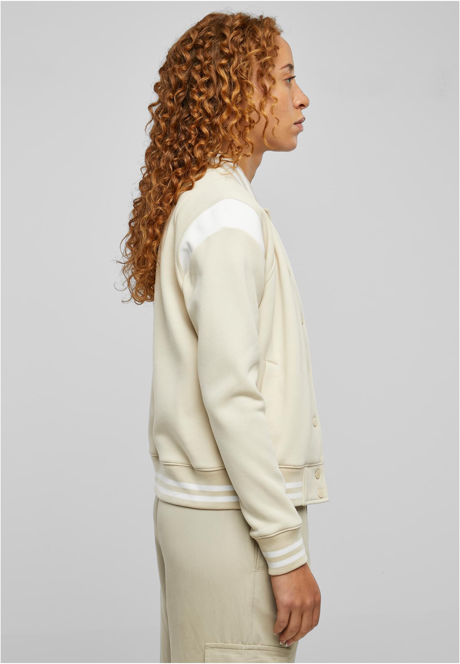 Ladies Inset College Sweat Jacket softseagrass/white 3XL - variant image 3