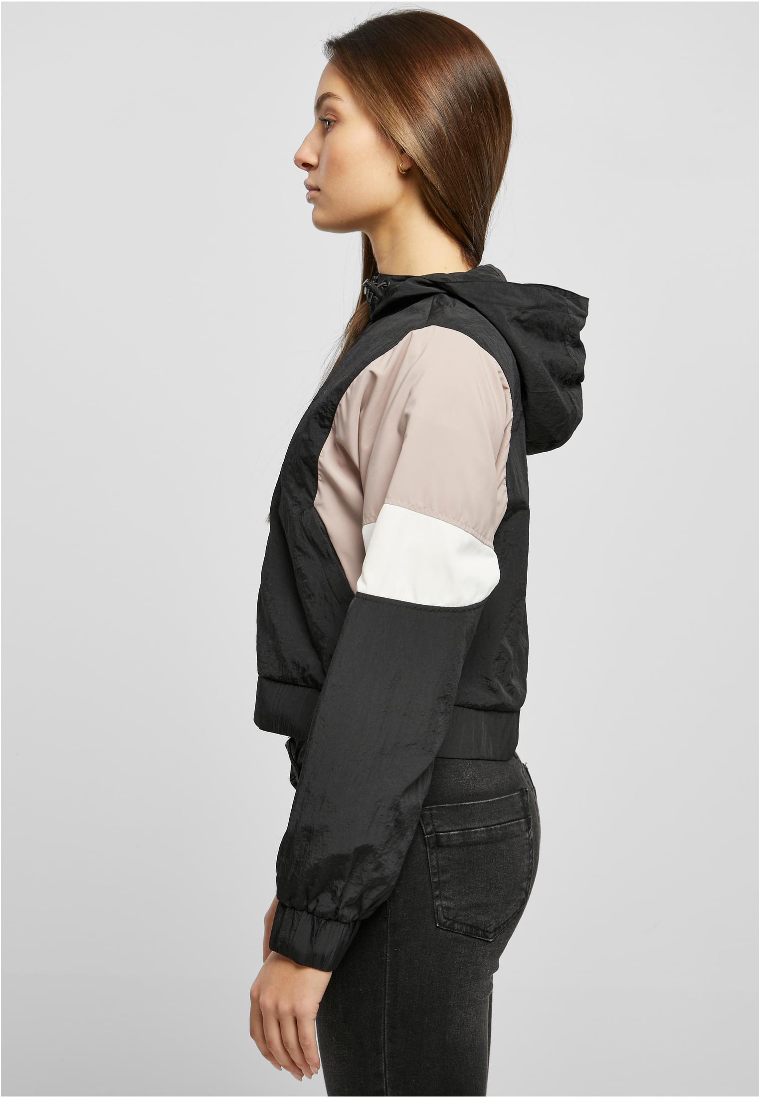 Ladies Short 3-Tone Crinkle Jacket black/duskrose/whitesand 3XL - variant image 1