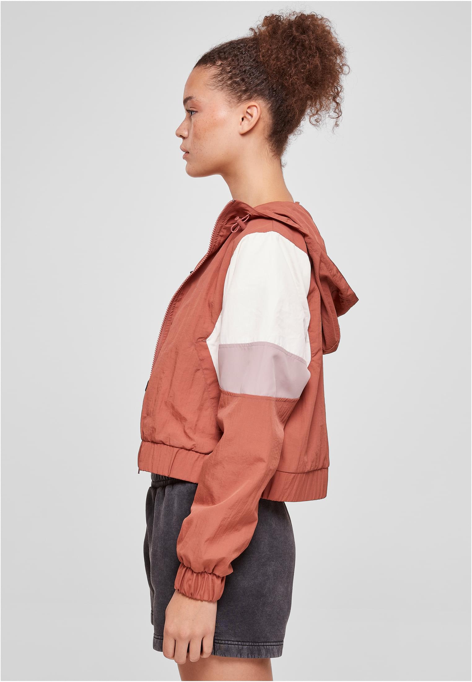 Ladies Short 3-Tone Crinkle Jacket terracotta/whitesand/duskrose 3XL - variant image 1