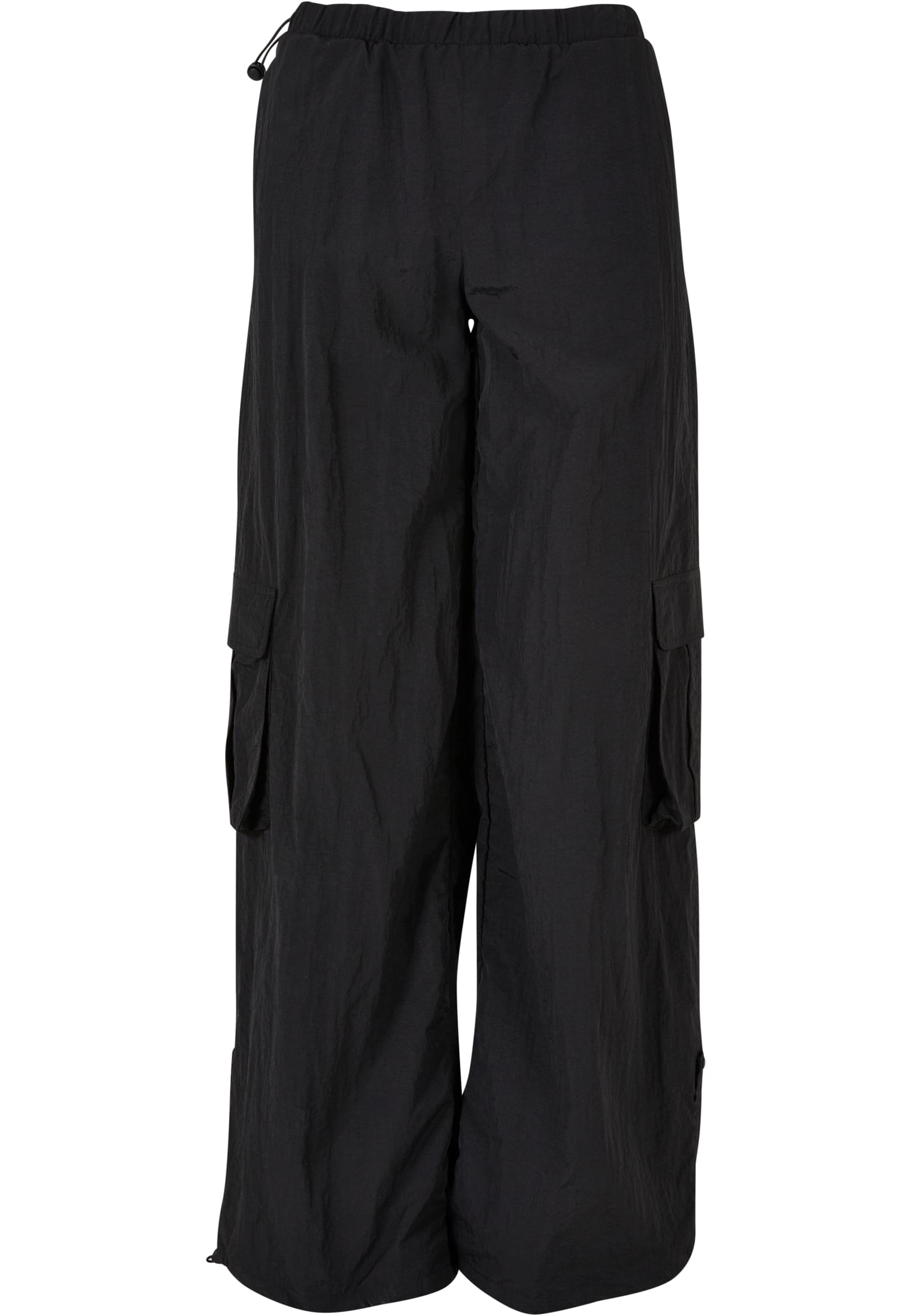 Mujeres pantalones de nailon arrugado anchos negros 3XL
 - variant image 5