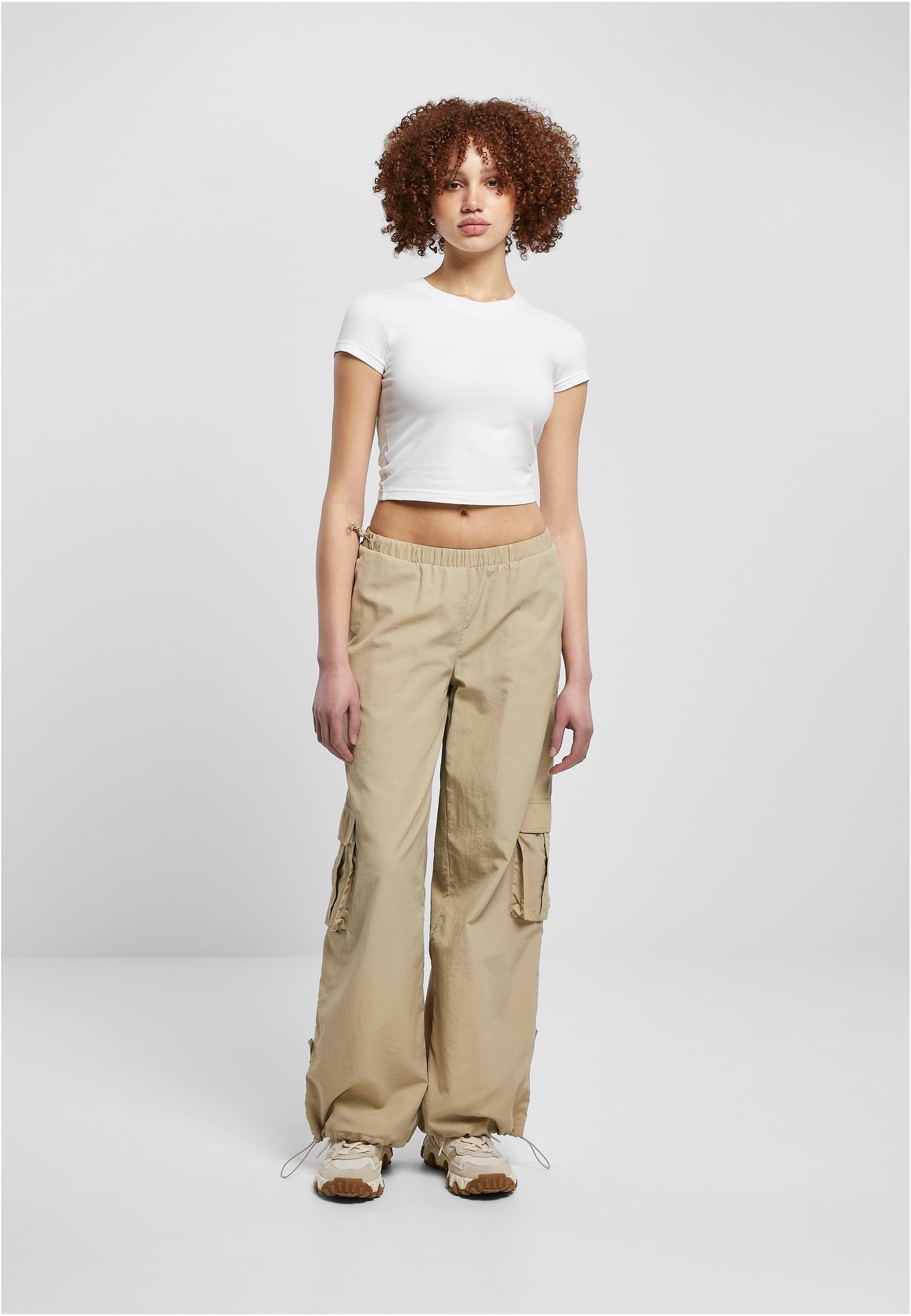 Ladies Wide Crinkle Nylon Cargo Pants concrete 3XL - variant image 4