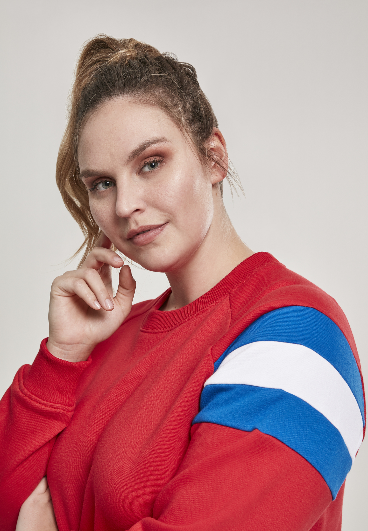 Manches femmes Étoffe rayée Étoffe rouge vif/bleu vif/blanc 3XL
 - variant image 4