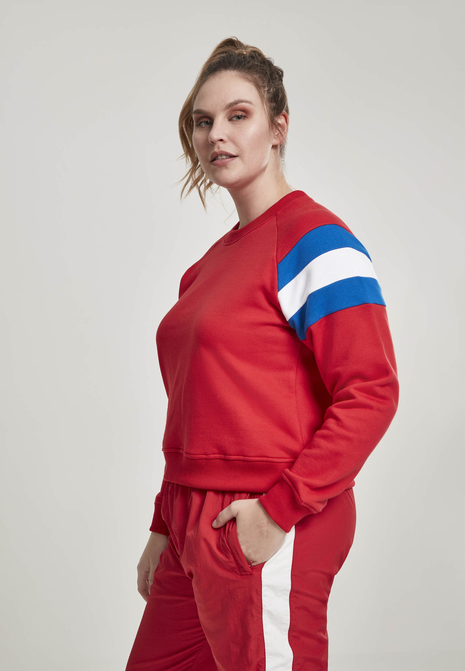 Manches femmes Étoffe rayée Étoffe rouge vif/bleu vif/blanc 3XL
 - variant image 1