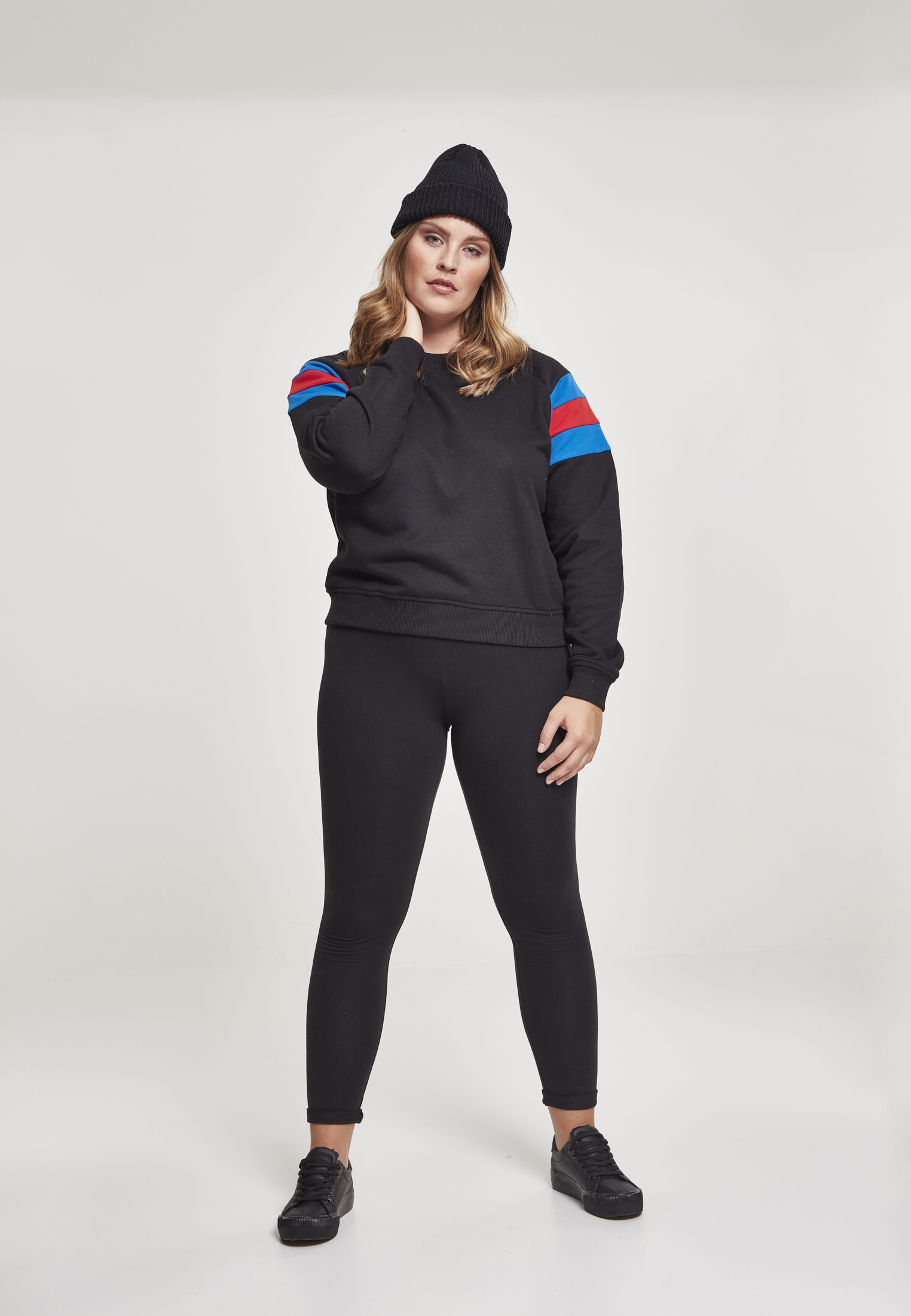 Manches femmes rayures rangée noire/bleu vif/rouge vif 3XL
 - variant image 6