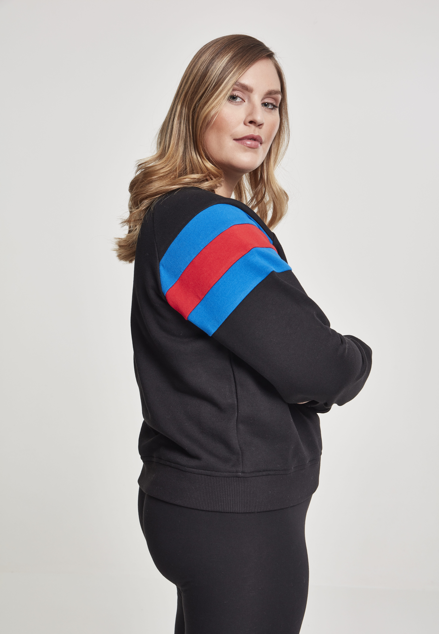 Manches femmes rayures rangée noire/bleu vif/rouge vif 3XL
 - variant image 3