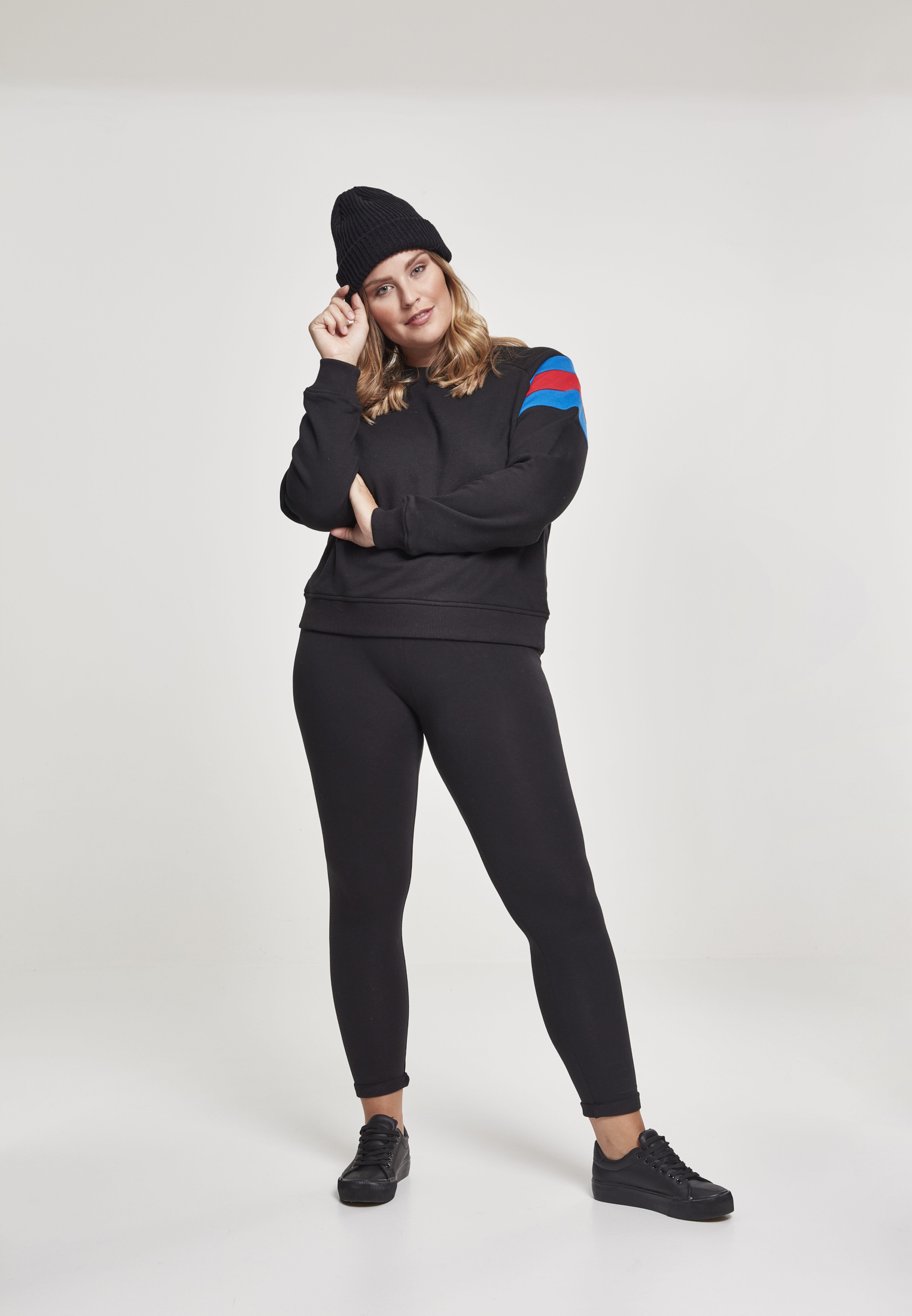 Manches femmes rayures rangée noire/bleu vif/rouge vif 3XL
 - variant image 4