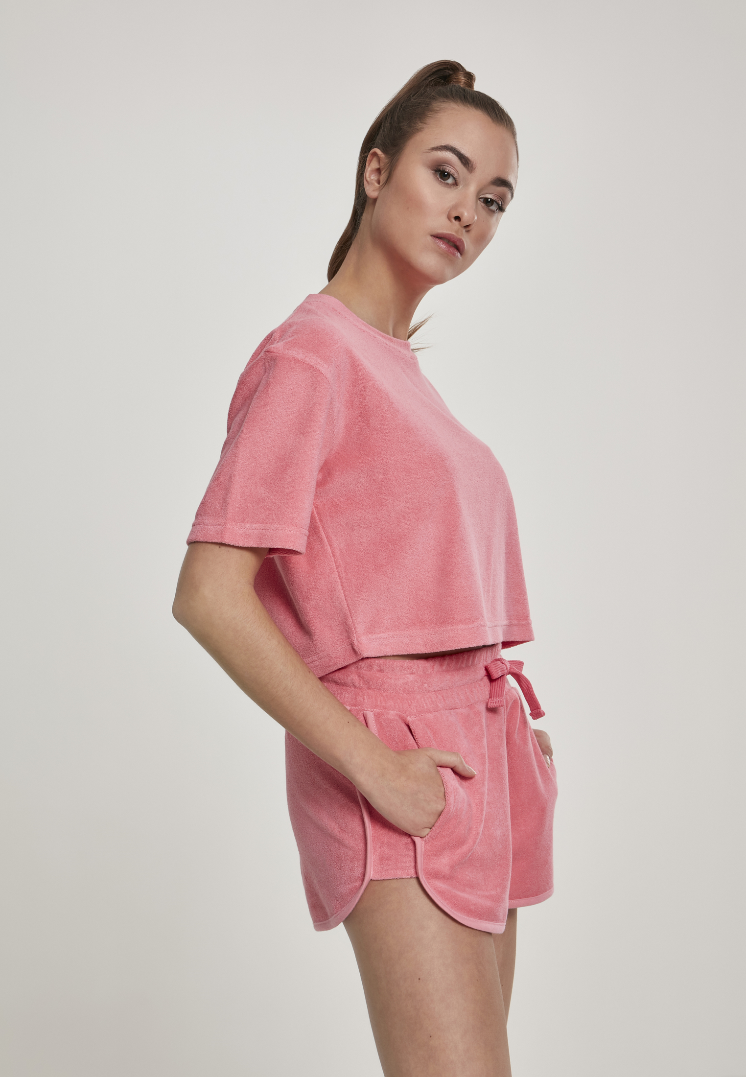 Ladies Short Towel Tee pinkgrapefruit L - variant image 3
