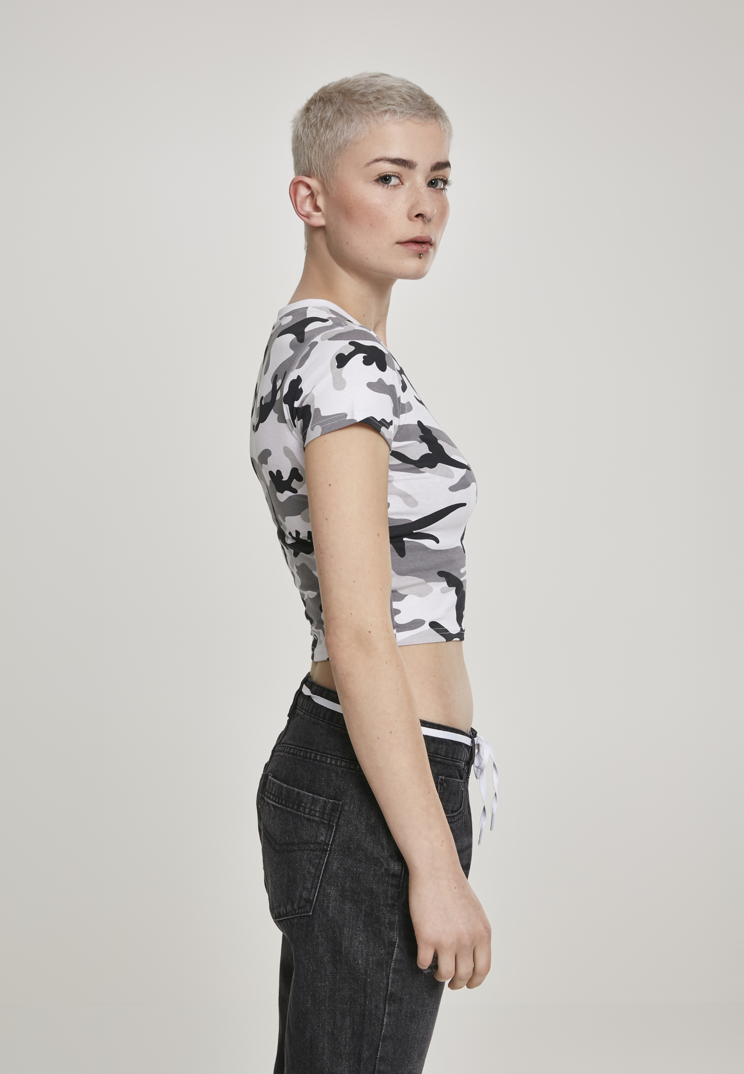 Ladies Stretch Jersey Cropped Tee snow camo L - variant image 3