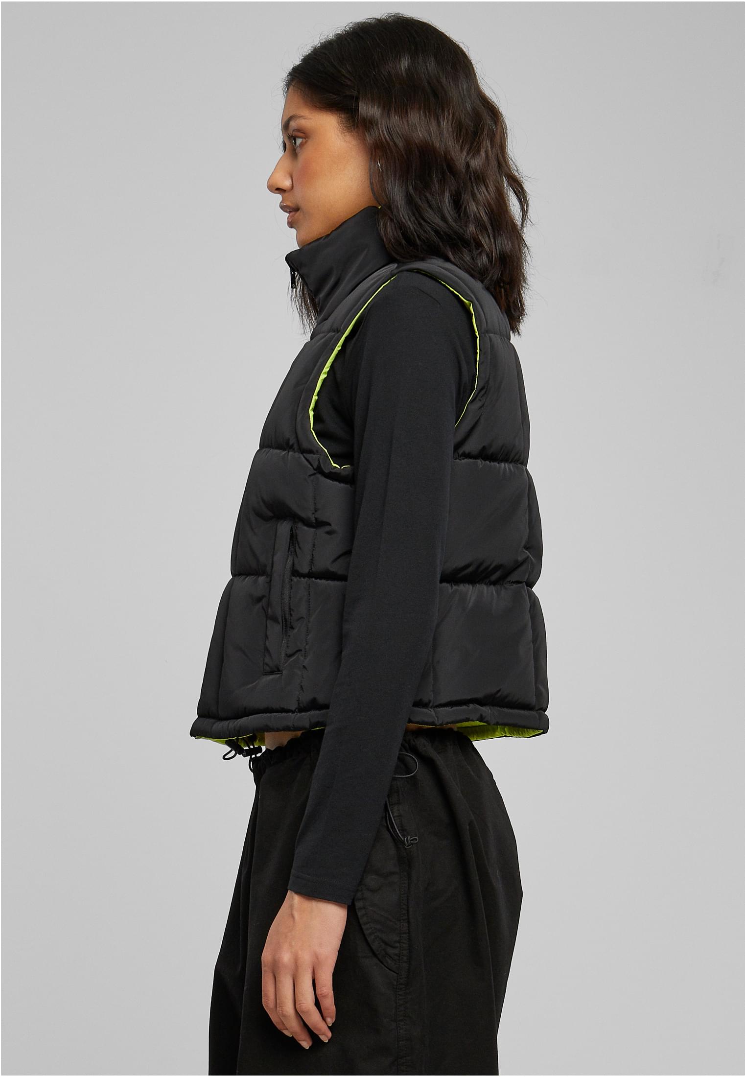 Ladies Reversible Cropped Puffer Vest black/frozenyellow 3XL - variant image 1