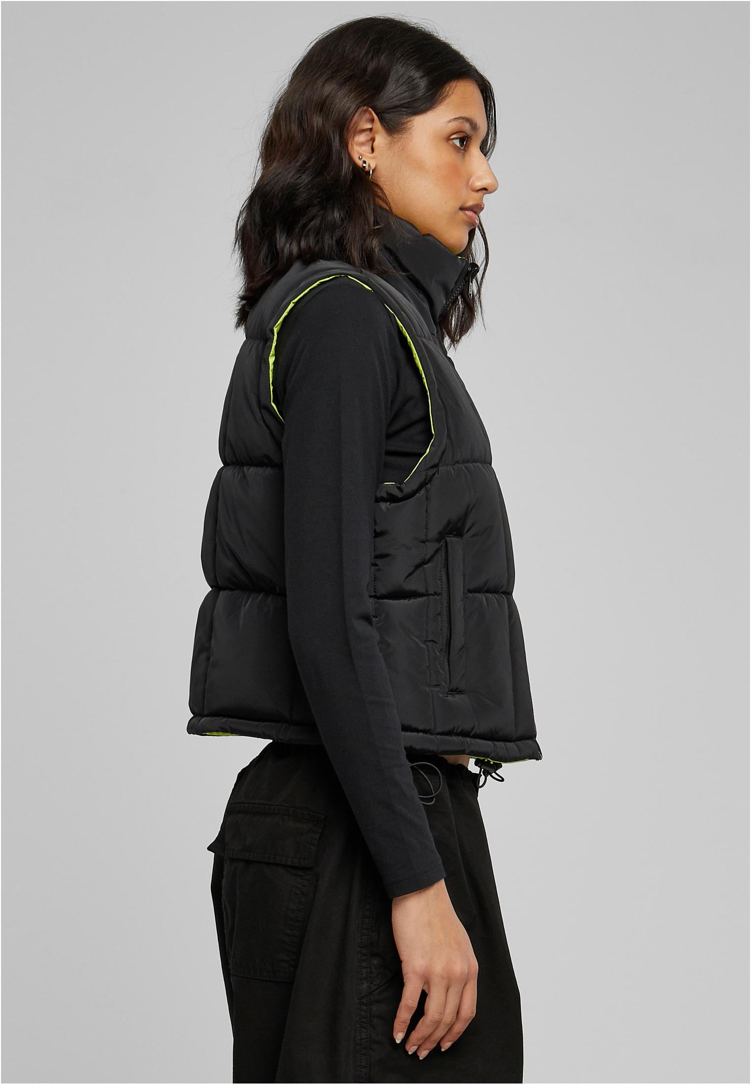 Ladies Reversible Cropped Puffer Vest black/frozenyellow 3XL - variant image 3