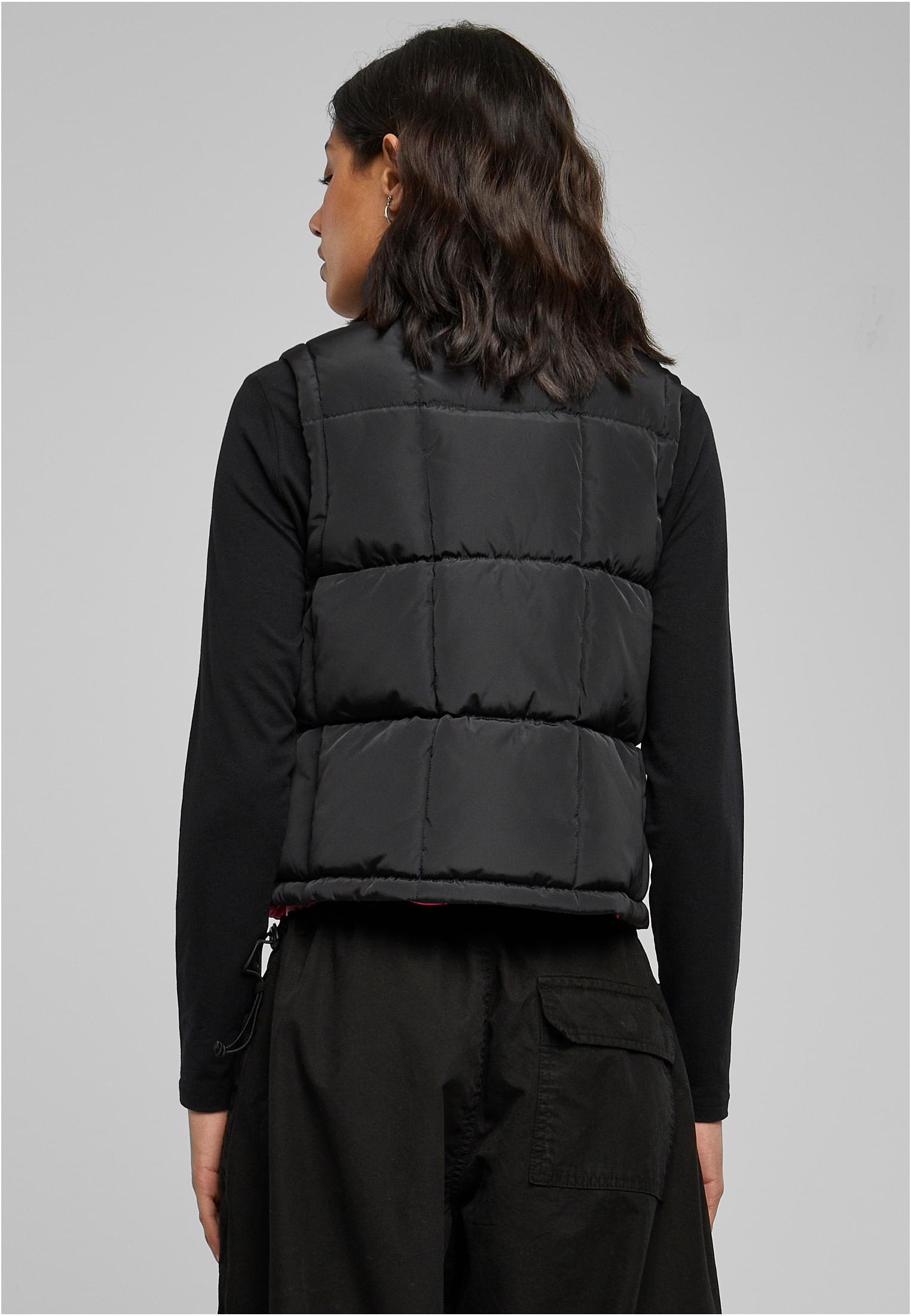 Ladies Reversible Cropped Puffer Vest black/fuchsia 3XL - variant image 2