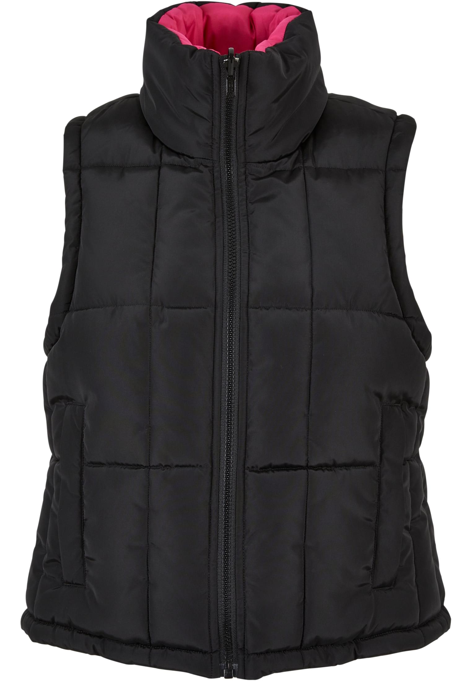Ladies Reversible Cropped Puffer Vest black/fuchsia 3XL - variant image 6