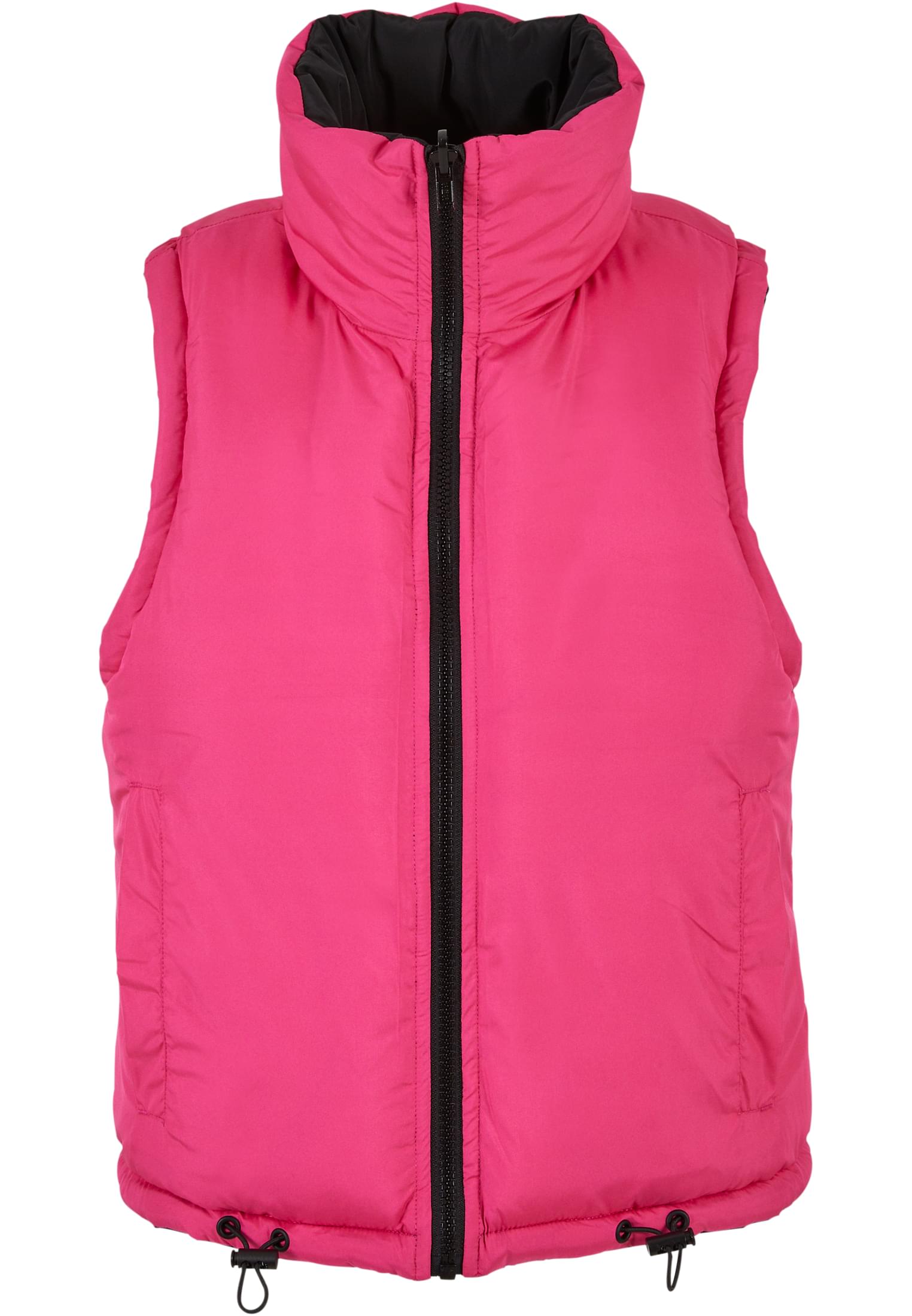 Ladies Reversible Cropped Puffer Vest black/fuchsia 3XL - variant image 11