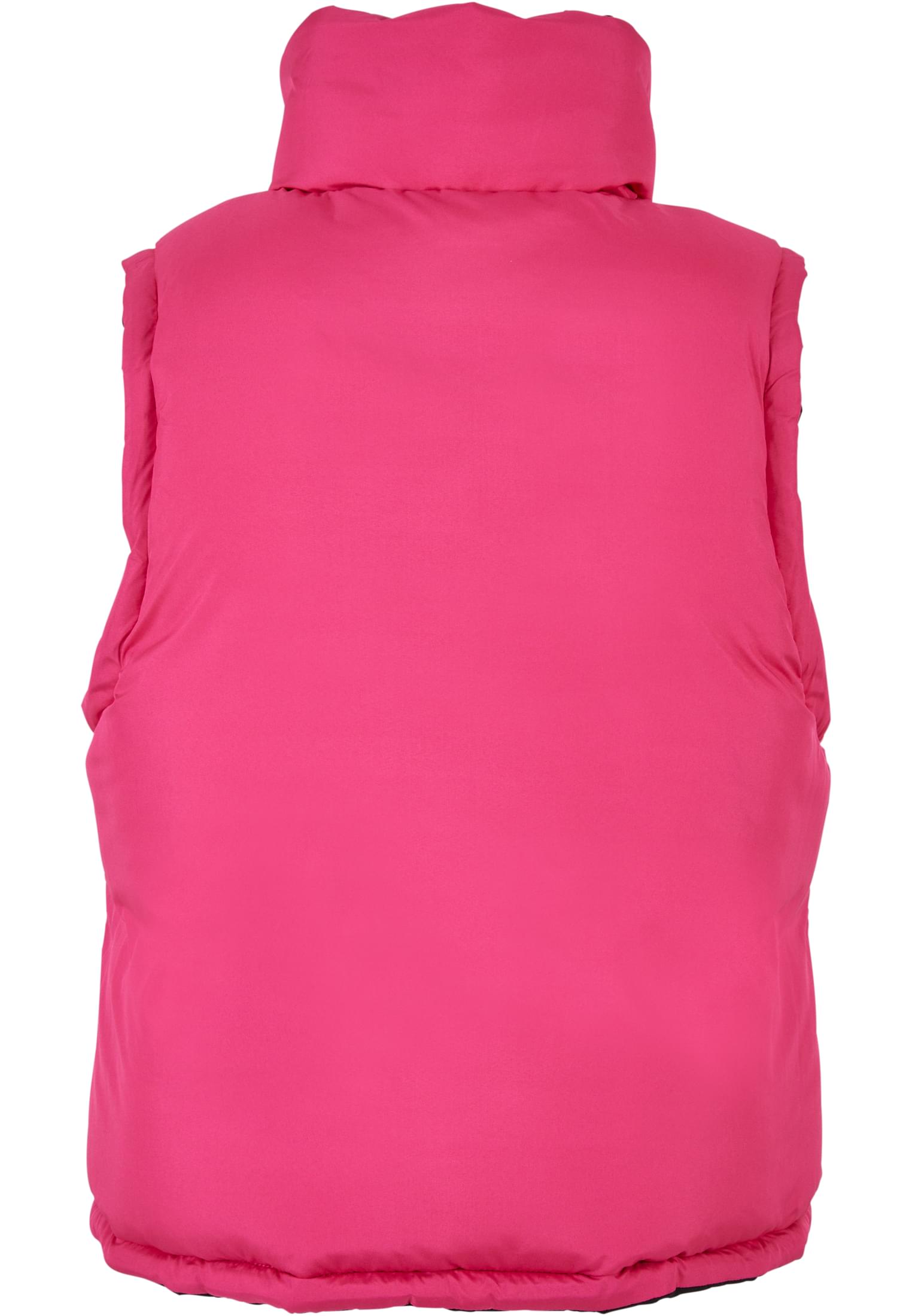 Ladies Reversible Cropped Puffer Vest black/fuchsia 3XL - variant image 15