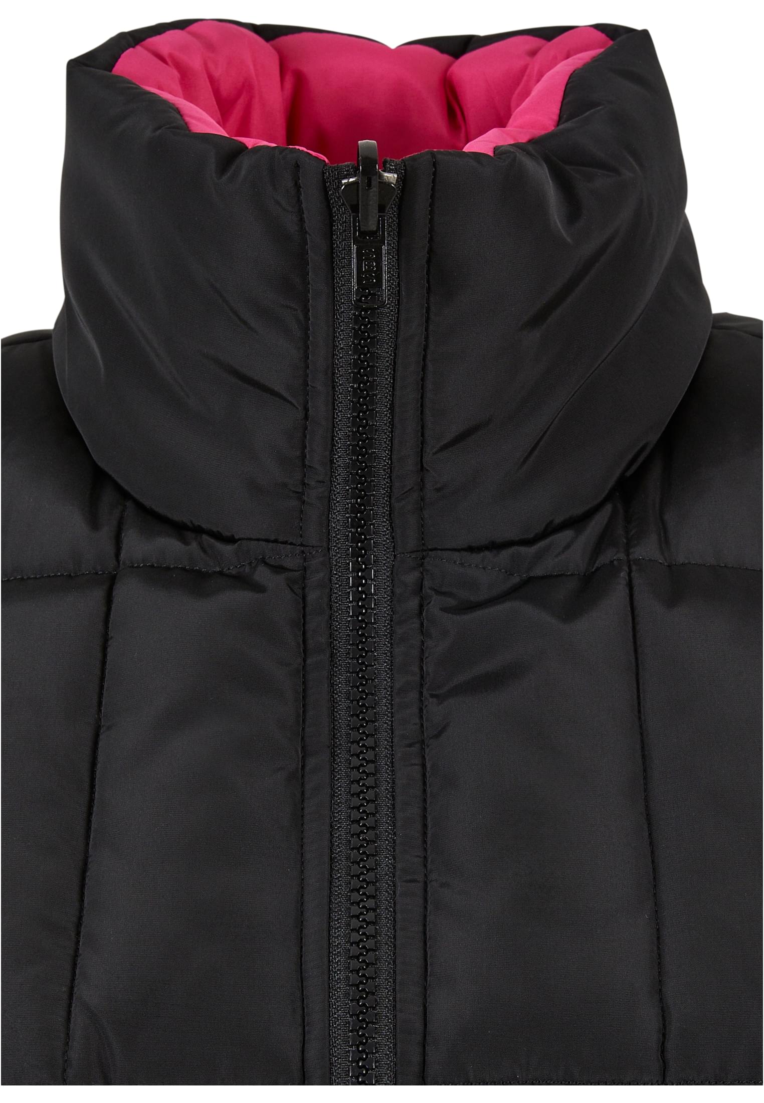 Ladies Reversible Cropped Puffer Vest black/fuchsia 3XL - variant image 8
