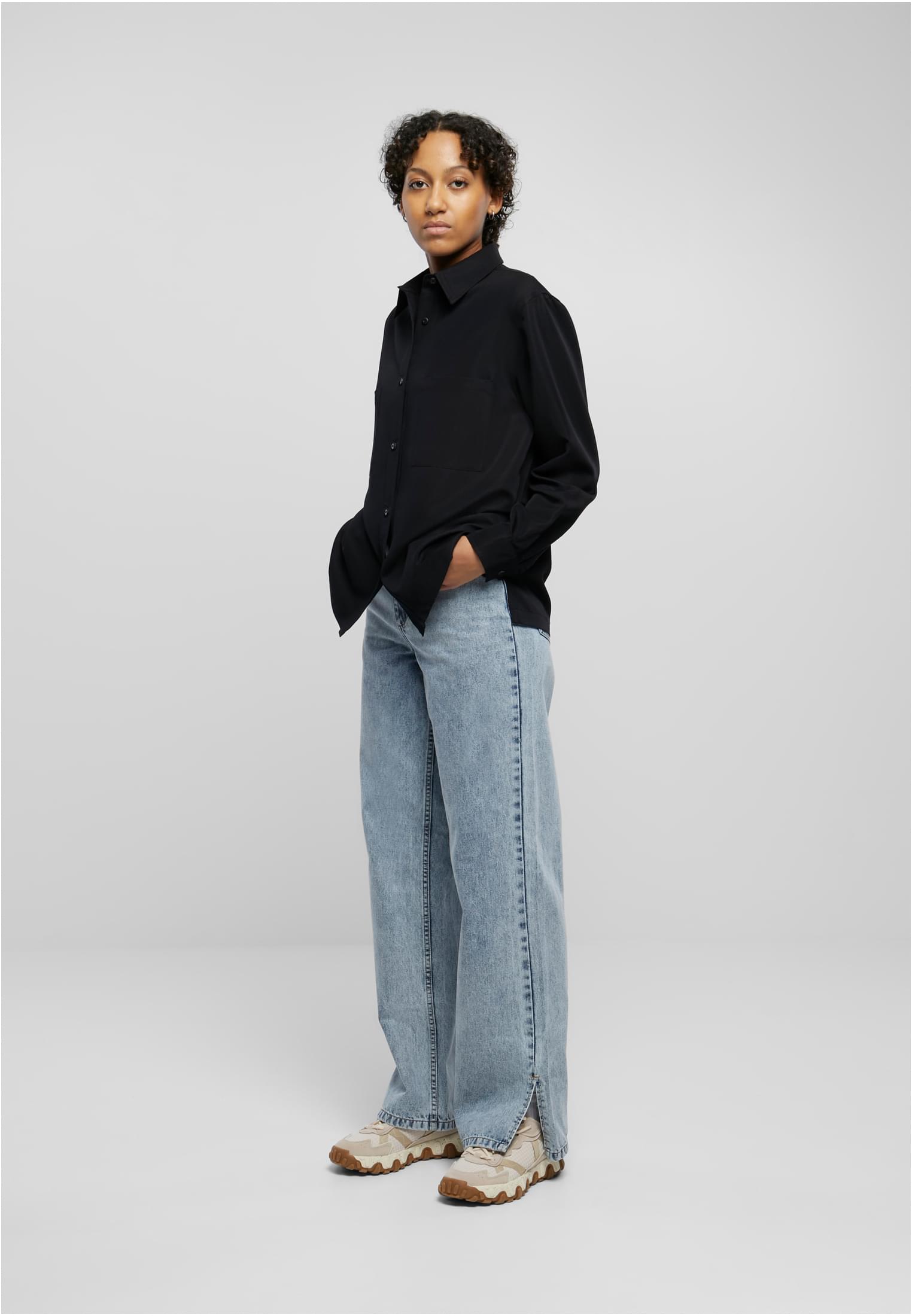 Ladies Oversized Twill Shirt black 3XL - variant image 4