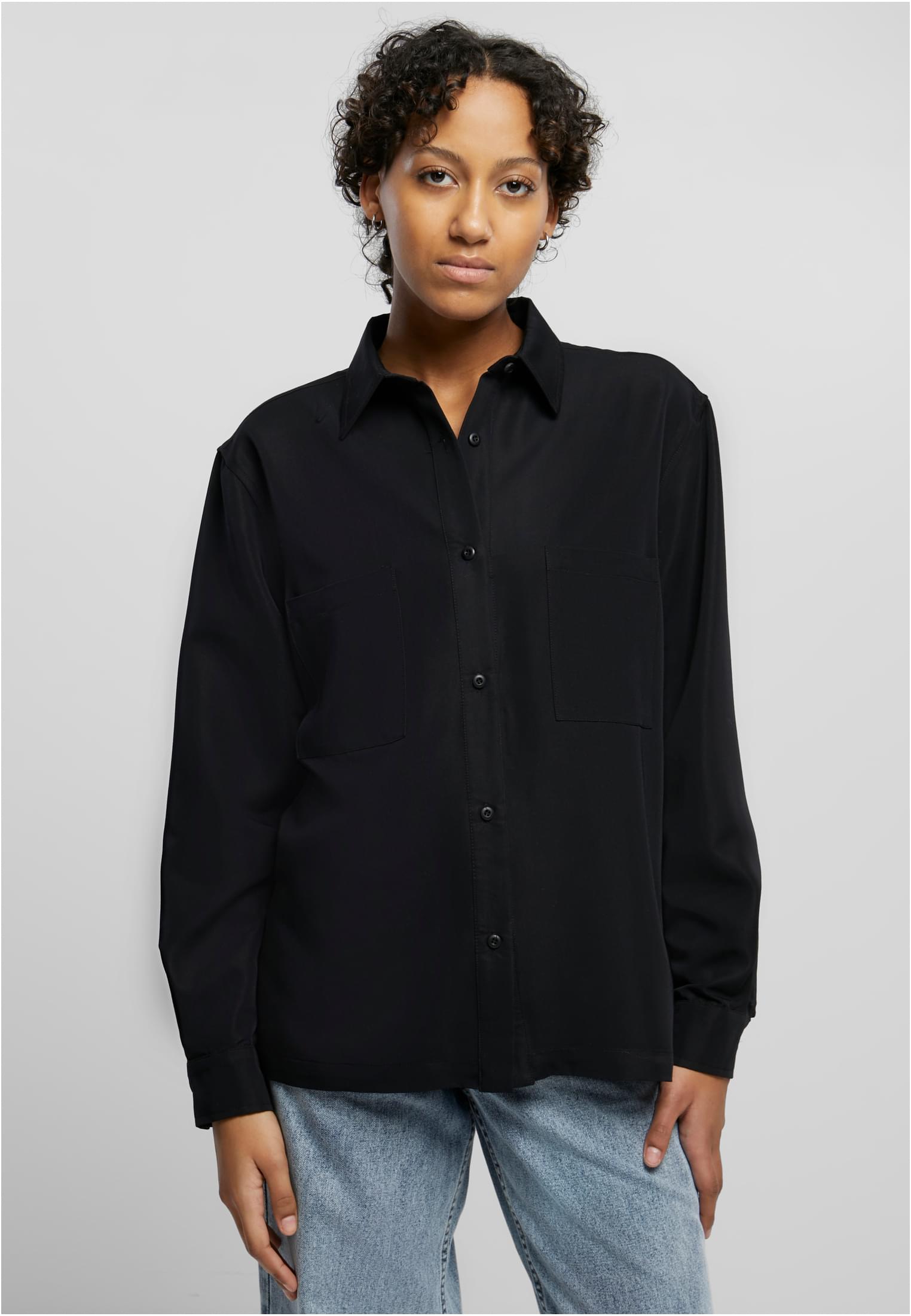 Ladies Oversized Twill Shirt black 3XL - alternate variant 1