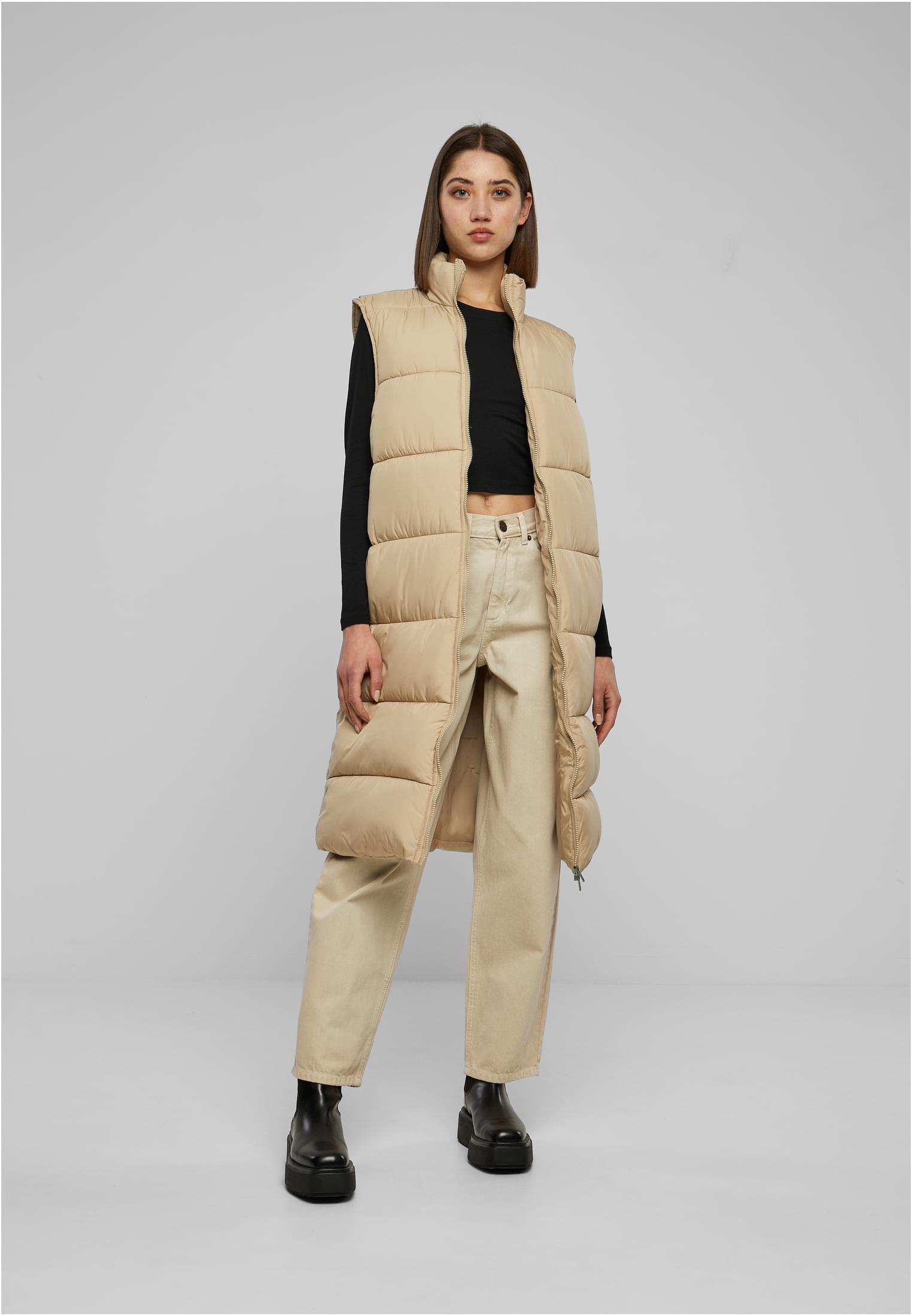 Ladies Long Puffer Vest wetsand 3XL - variant image 4