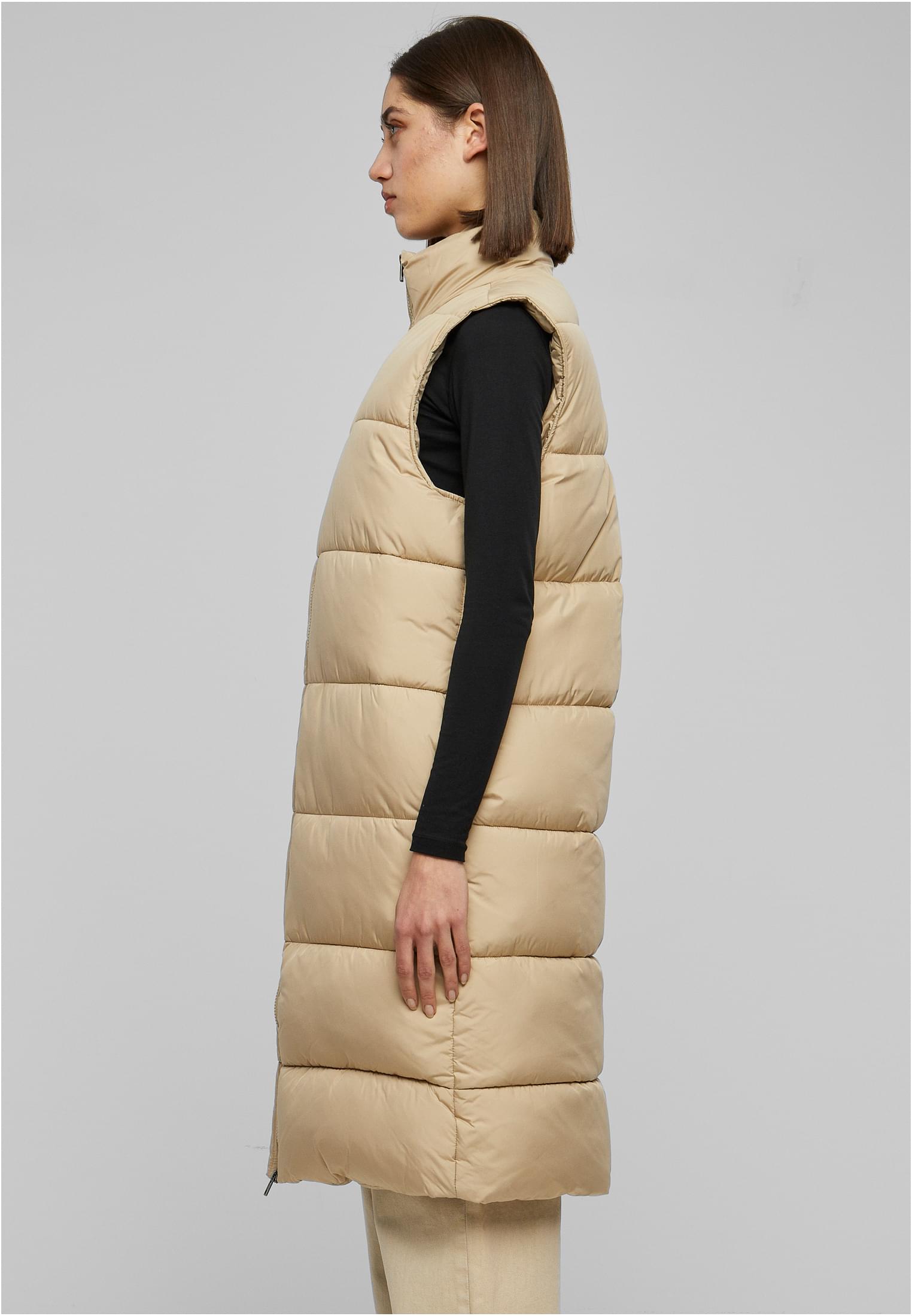 Ladies Long Puffer Vest wetsand 3XL - variant image 1