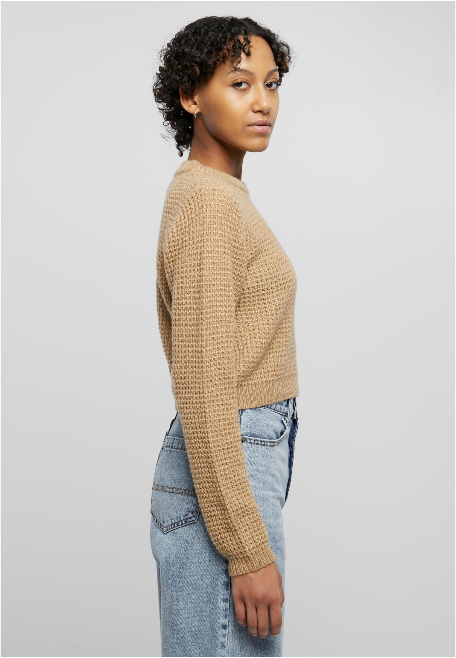 Ladies Short Waffle Sweater warmsand 3XL - variant image 3