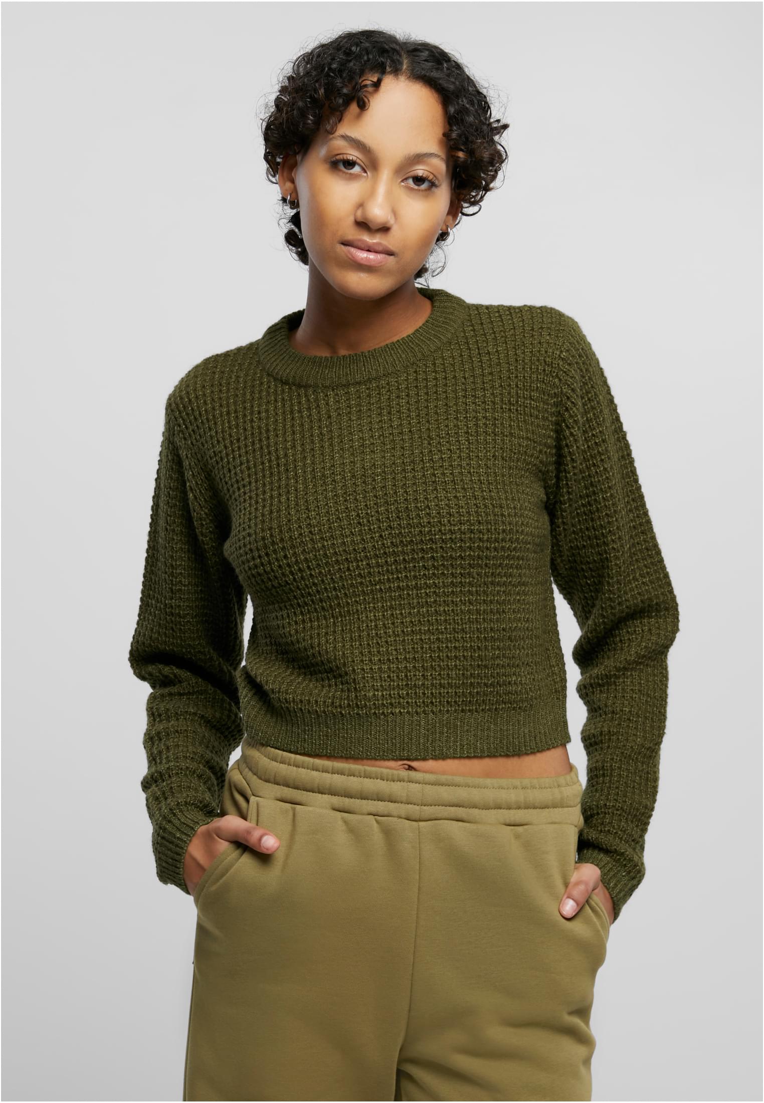 Ladies Short Waffle Sweater summerolive 3XL - alternate variant 2