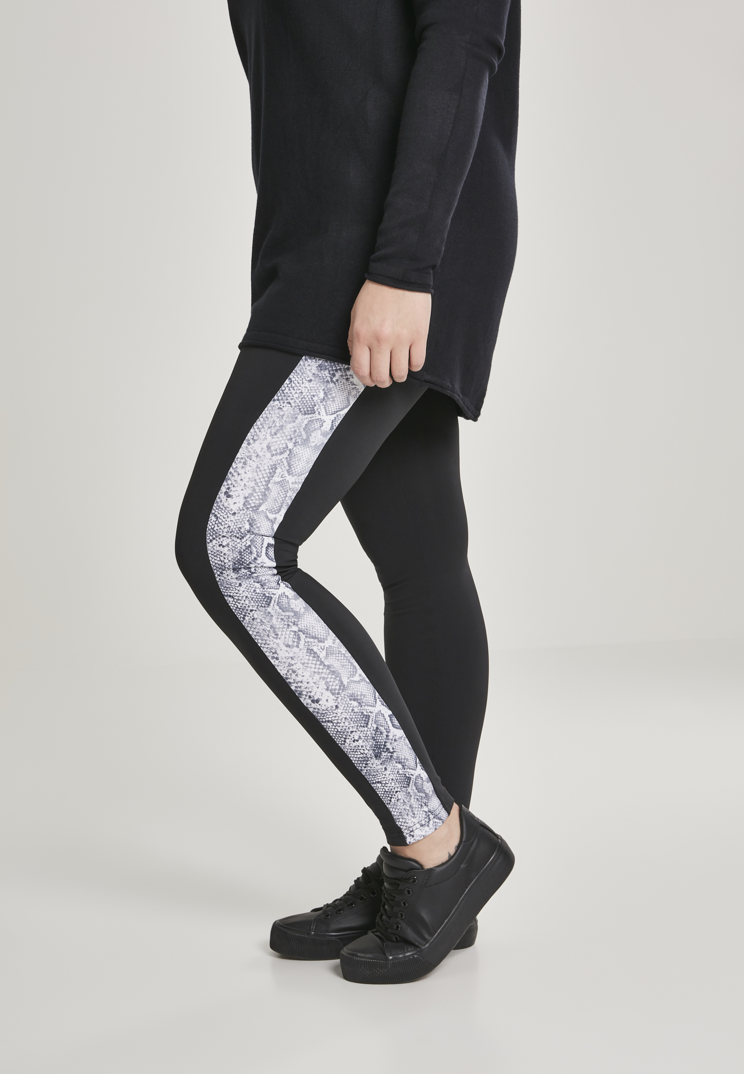 Ladies Side Striped Pattern Leggings blk/snake 3XL - variant image 2
