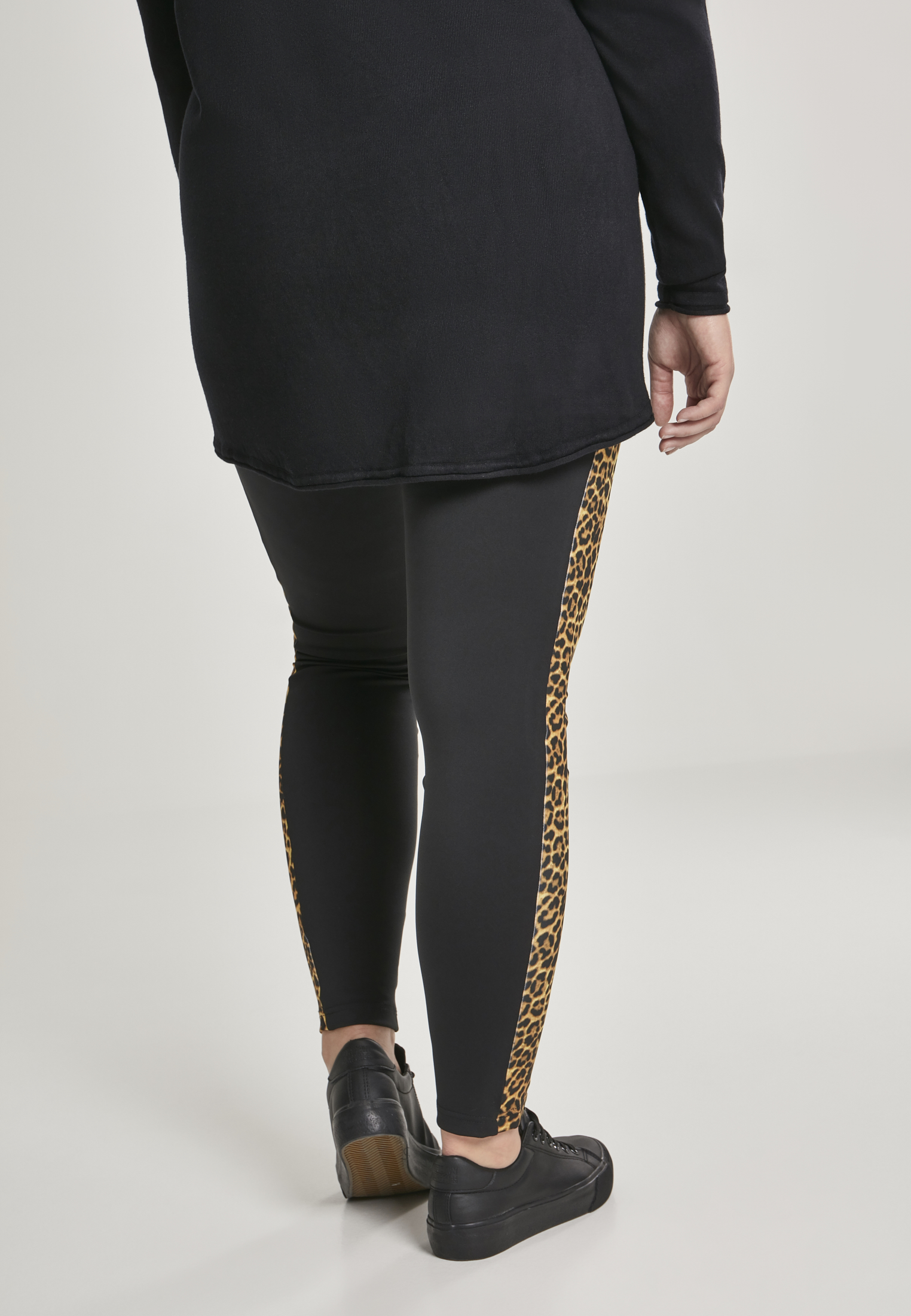 Ladies Side Striped Pattern Leggings blk/leo 3XL - variant image 2