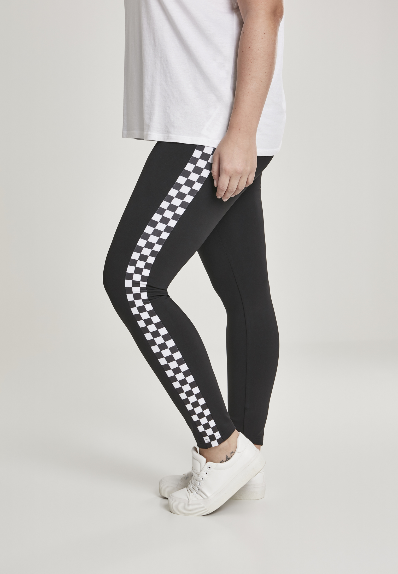 Ladies Side Check Leggings blk/chess 3XL - variant image 1