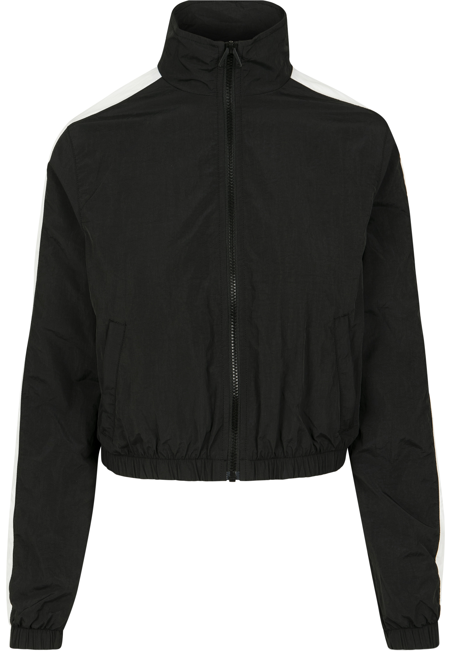 Ladies Short Striped Crinkle Track Jacket blk/wht L - variant image 10