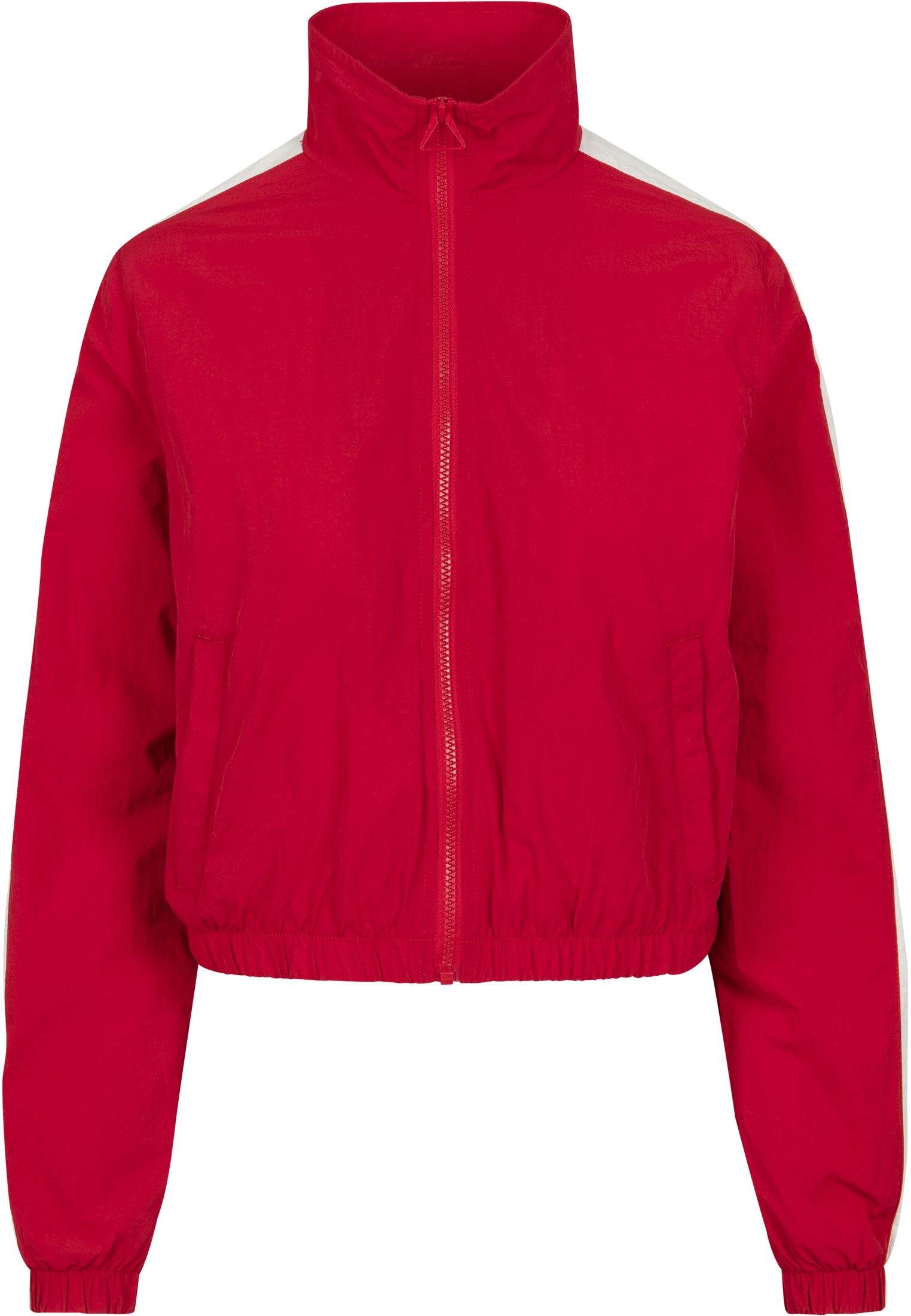 Ladies Short Striped Crinkle Track Jacket red/wht L - variant image 11