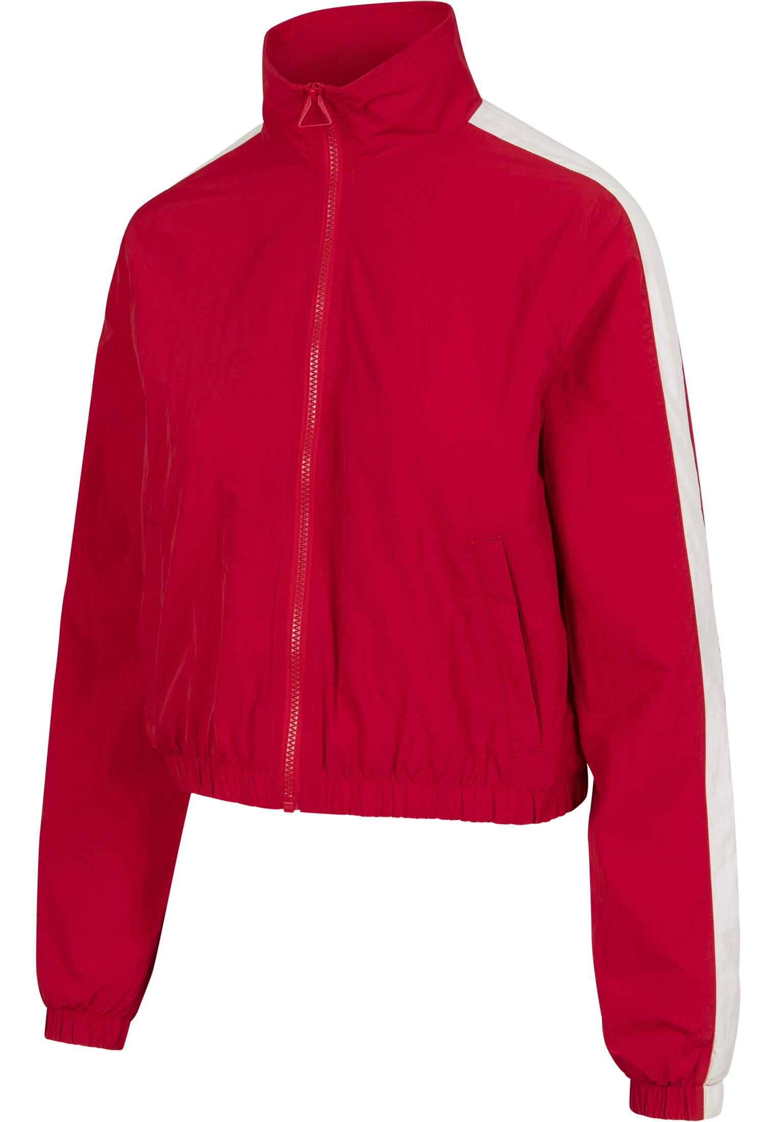 Ladies Short Striped Crinkle Track Jacket red/wht L - variant image 10