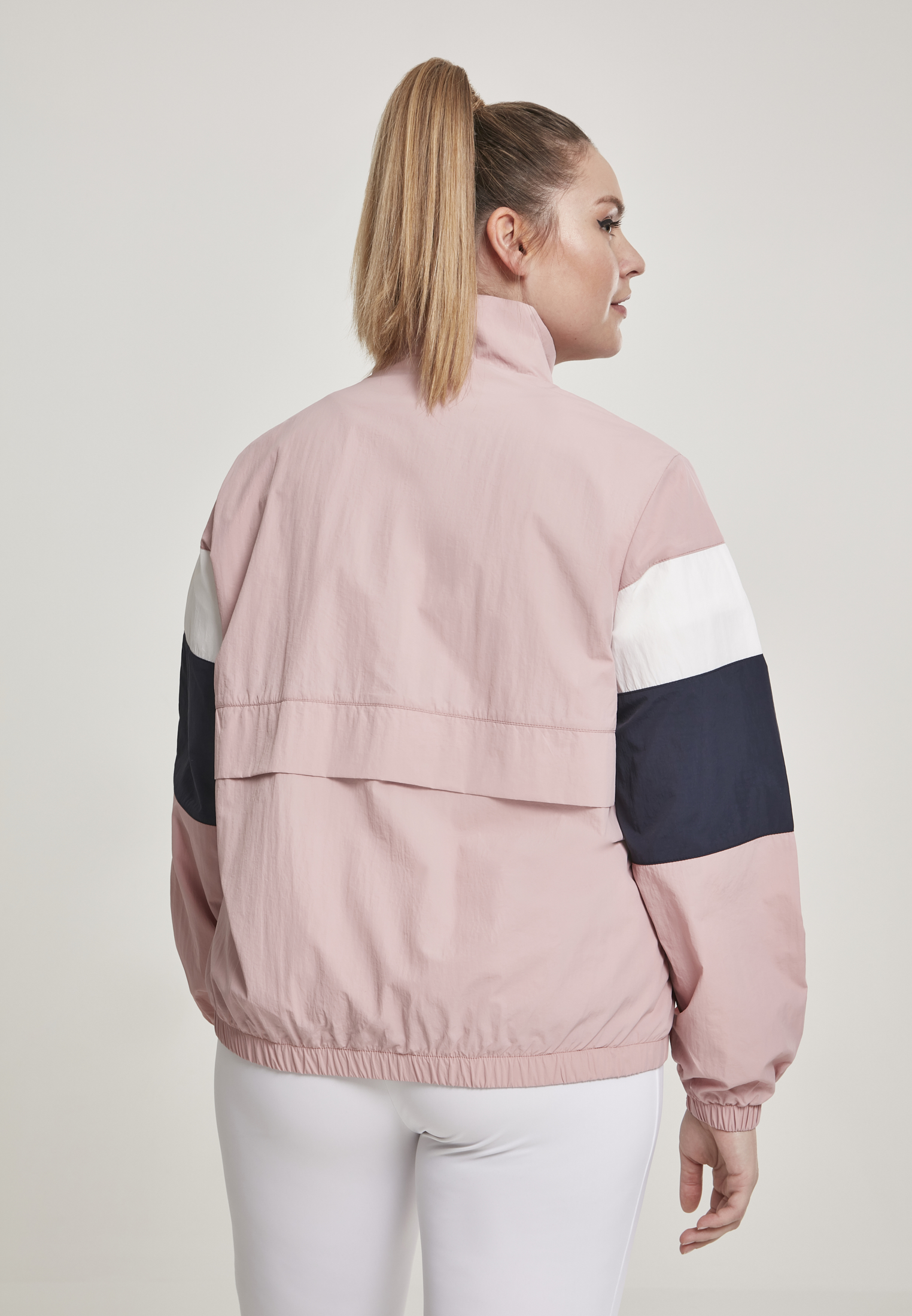 Ladies 3-Tone Crinkle Track Jacket darkrose/nvy/wht 3XL - variant image 1