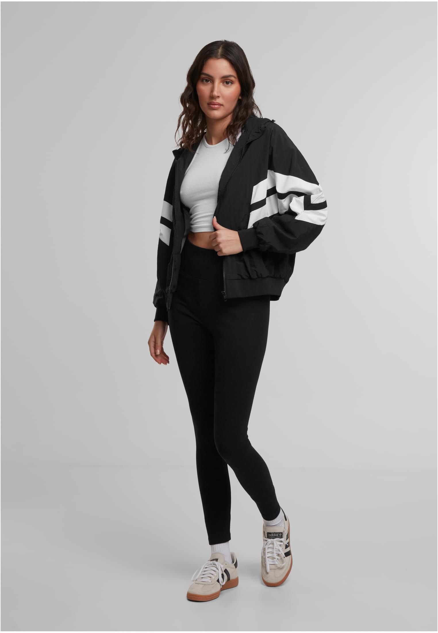 Ladies Crinkle Batwing Jacket blk/wht L - variant image 2
