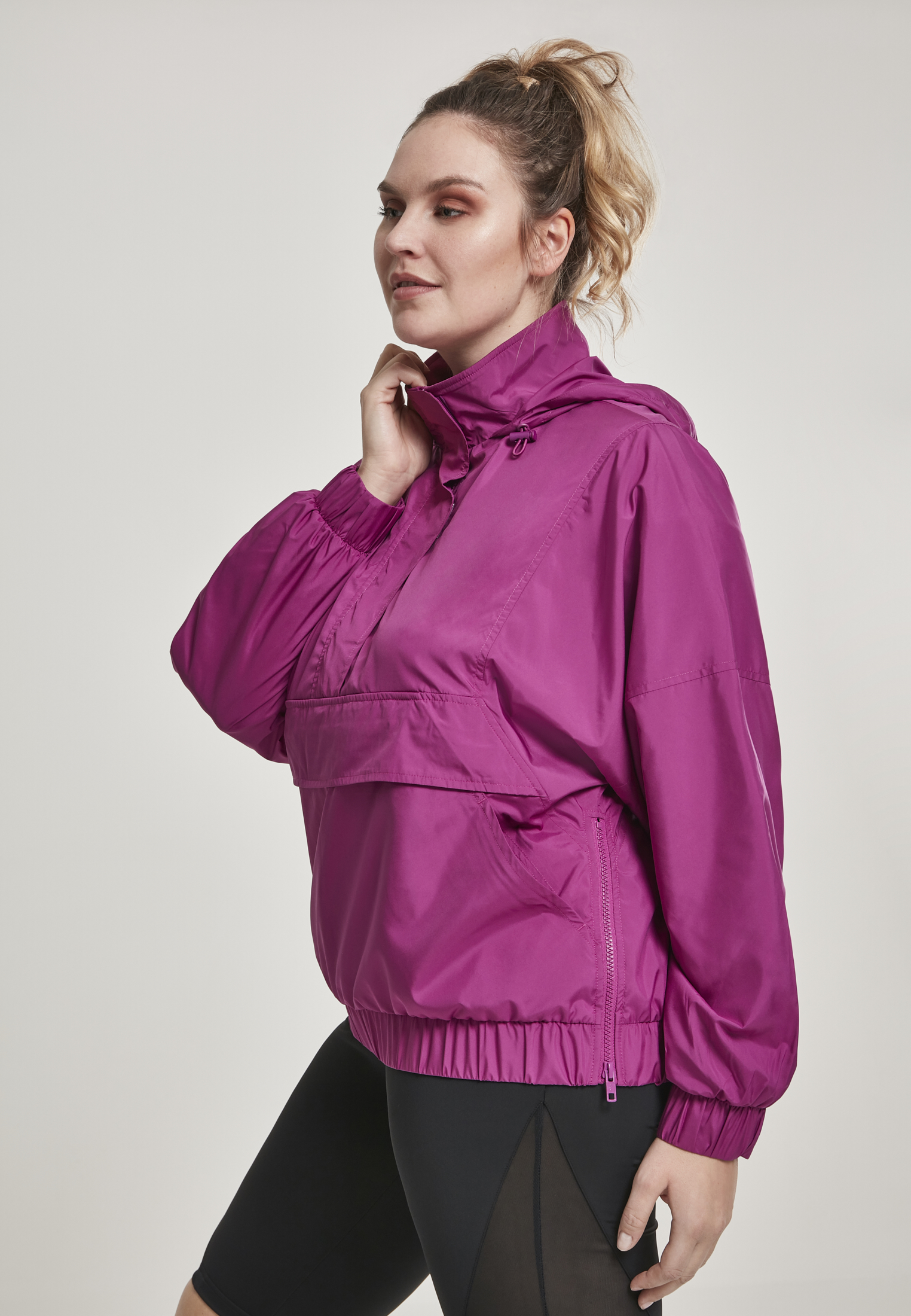 Ladies Panel Pull Over Jacket viola 3XL - variant image 2