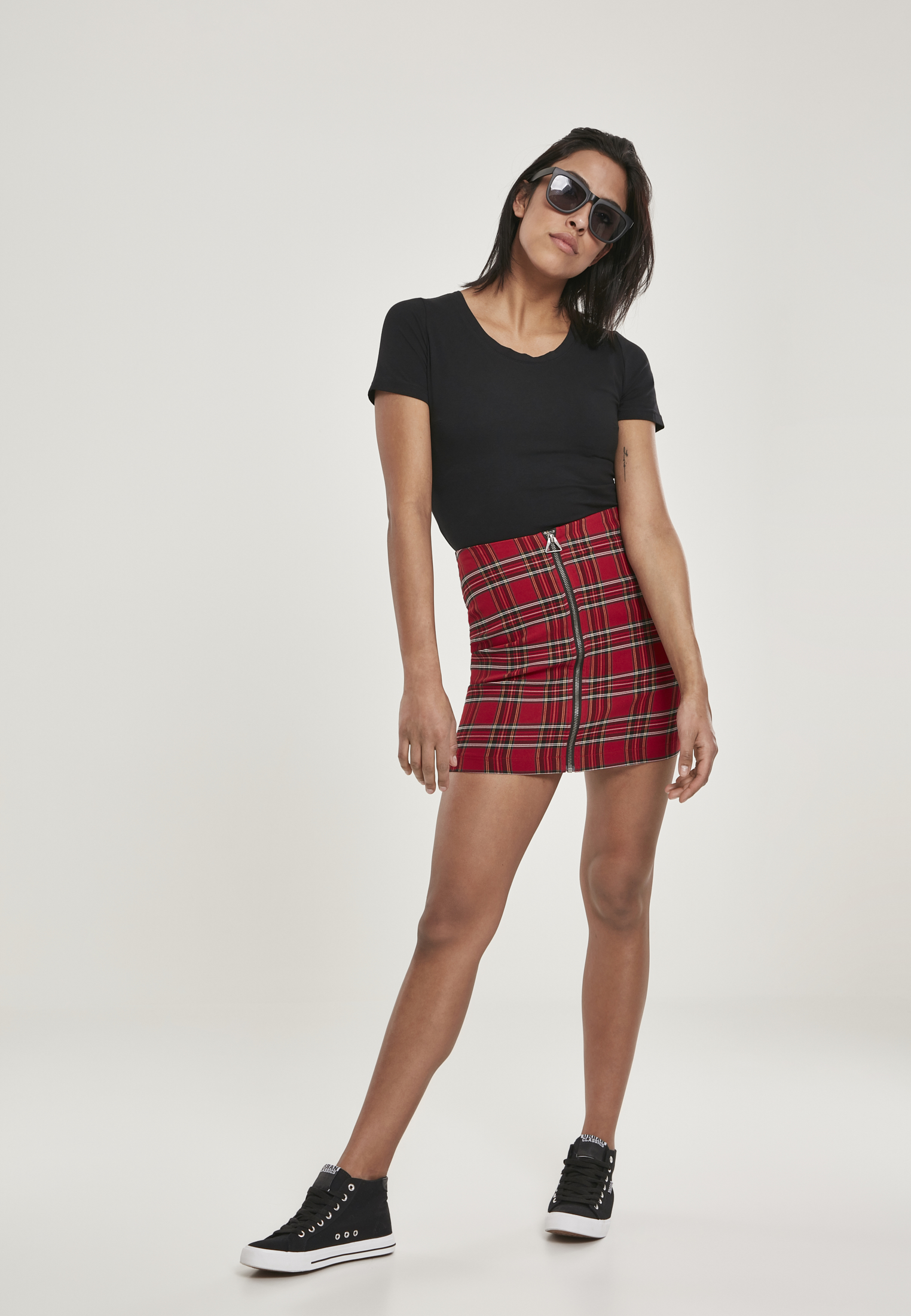 Ladies Short Checker Skirt red/blk L - variant image 4