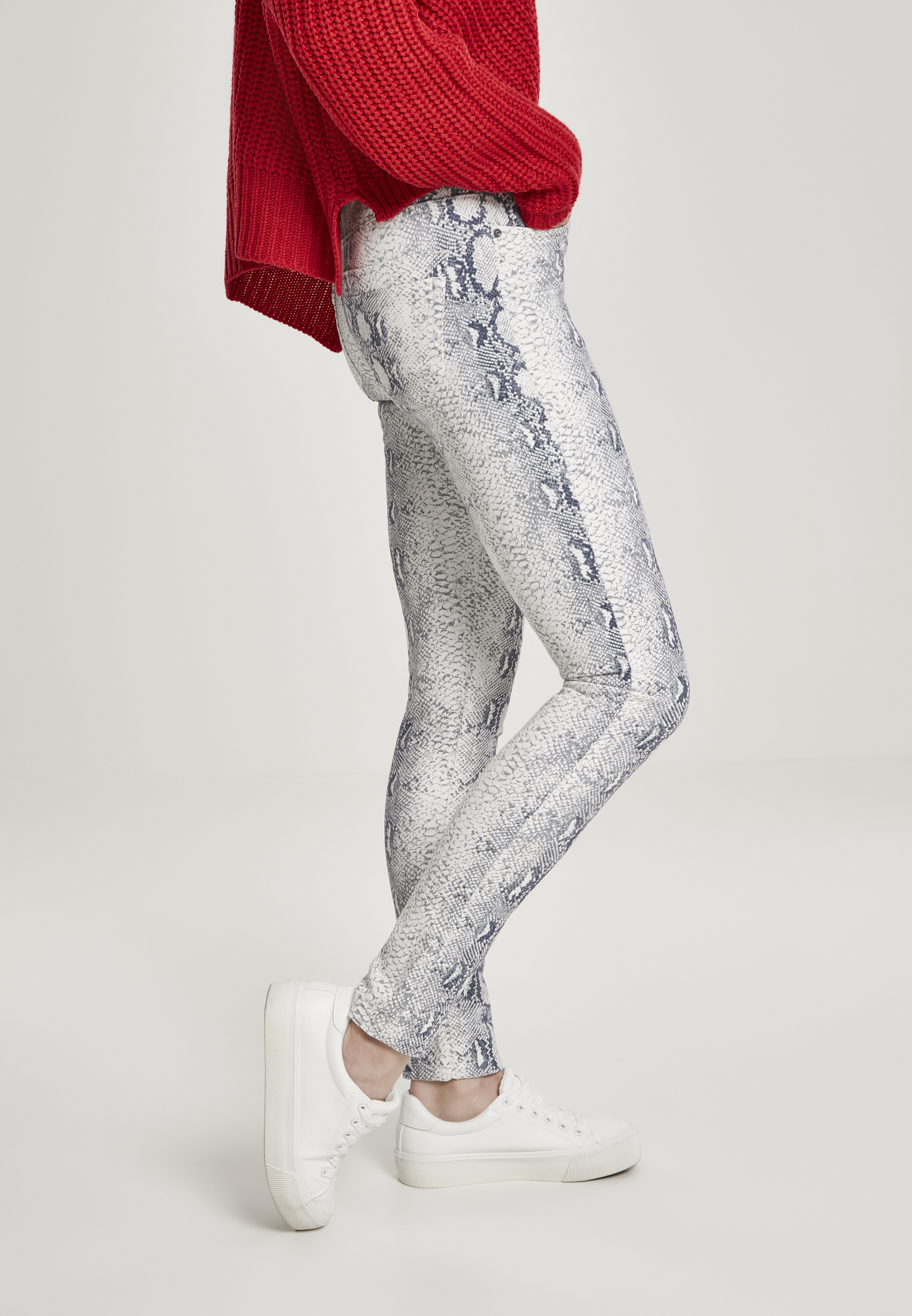 Ladies Animal Stretch Twill Skinny Pants offwhite snake 26 - variant image 3