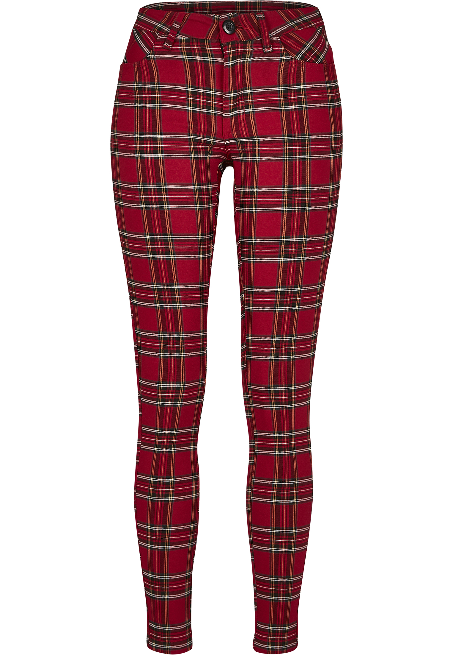 Ladies Skinny Tartan Pants red/blk 26 - variant image 5