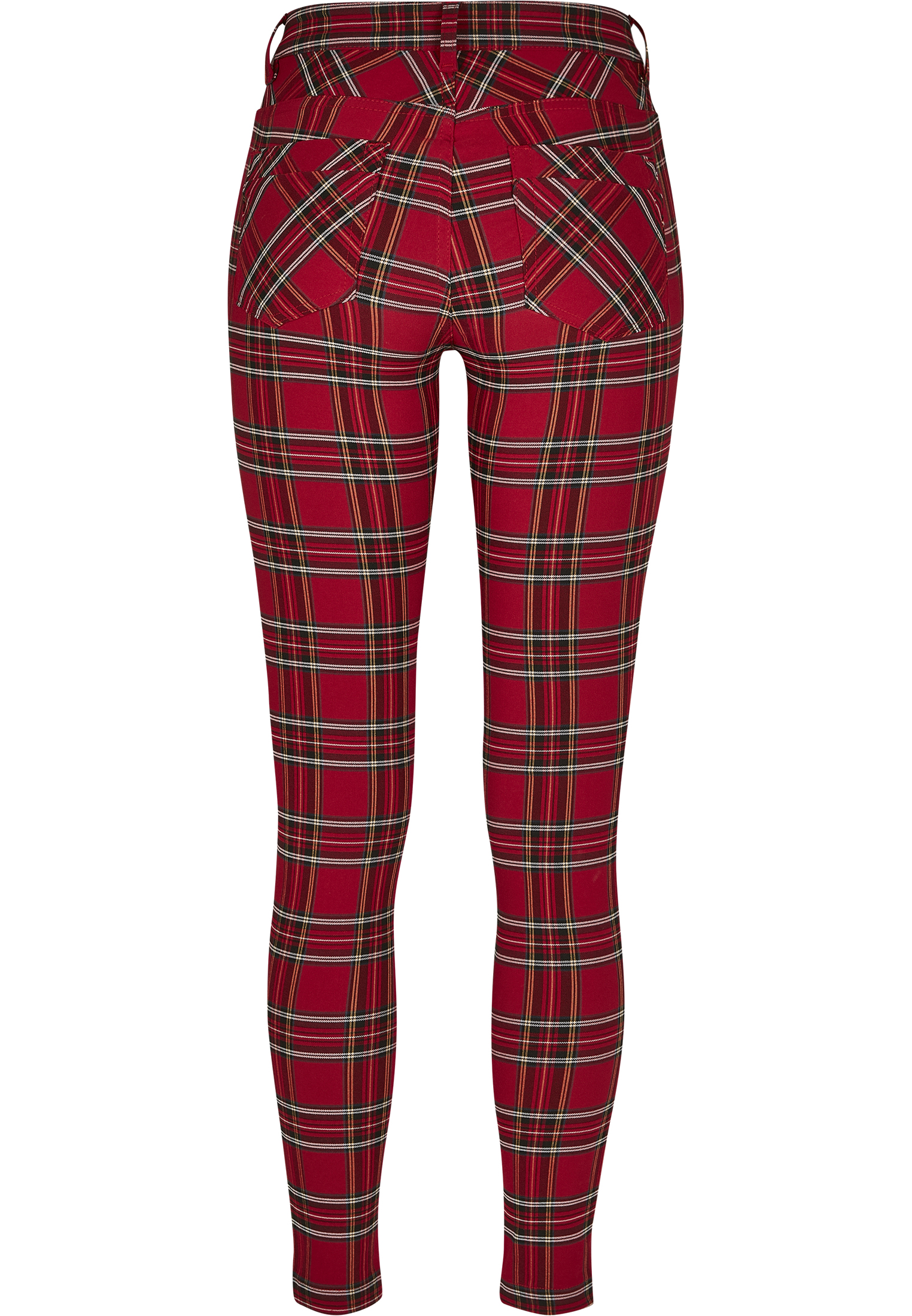 Ladies Skinny Tartan Pants red/blk 26 - variant image 6
