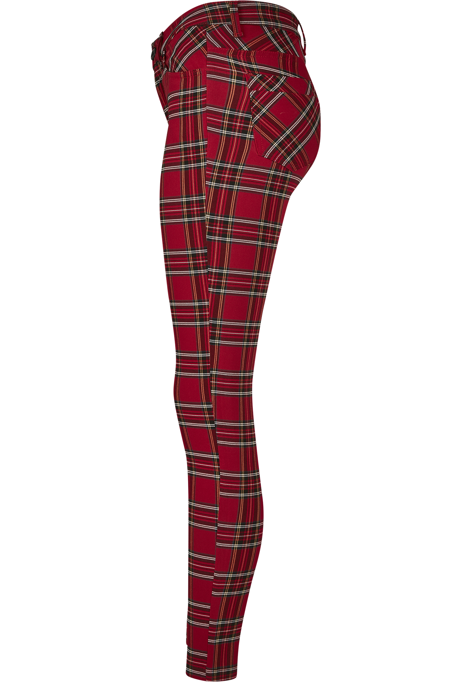 Ladies Skinny Tartan Pants red/blk 26 - variant image 7