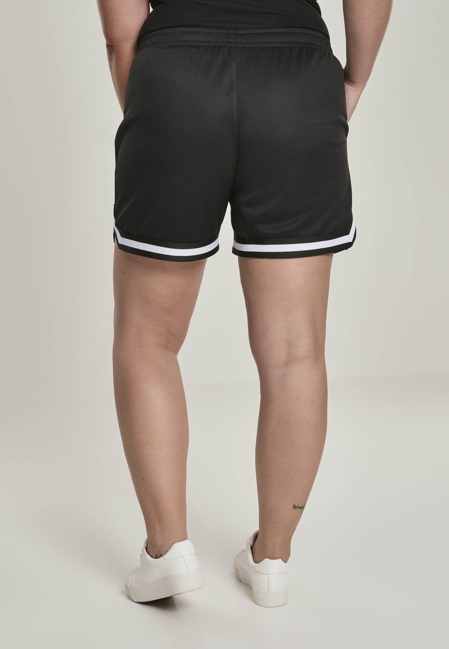 Ladies Stripes Mesh Hot Pants black 3XL - variant image 1