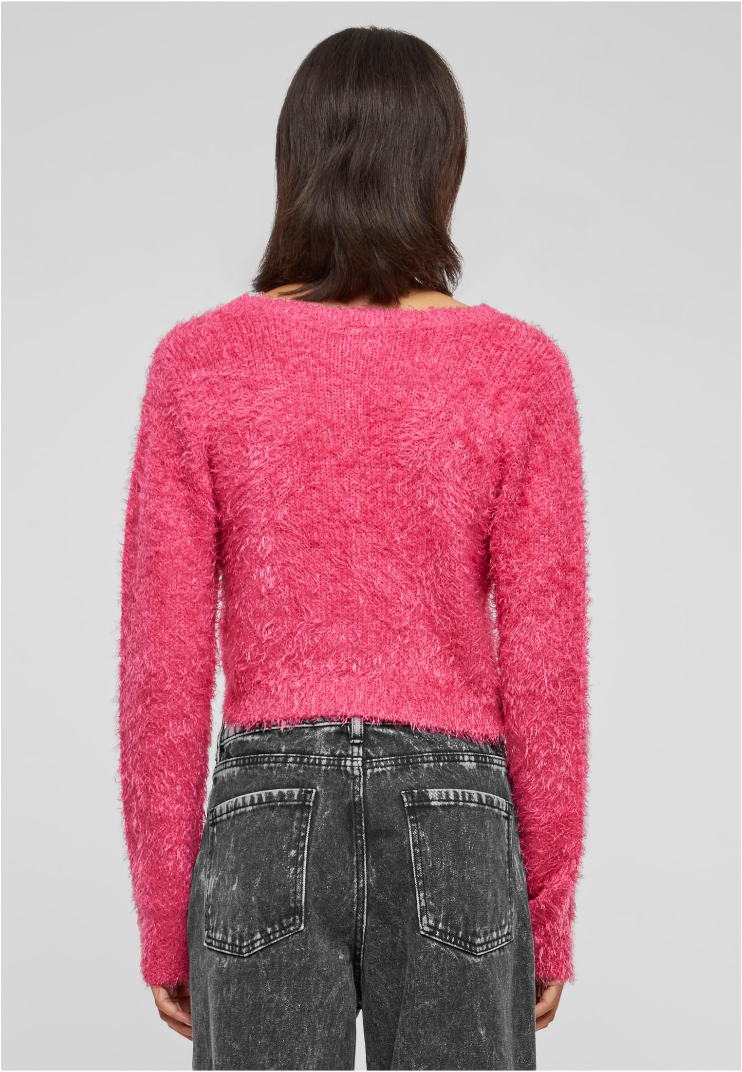 Ladies Tied Cropped Feather Cardigan hibiskuspink 3XL - variant image 2