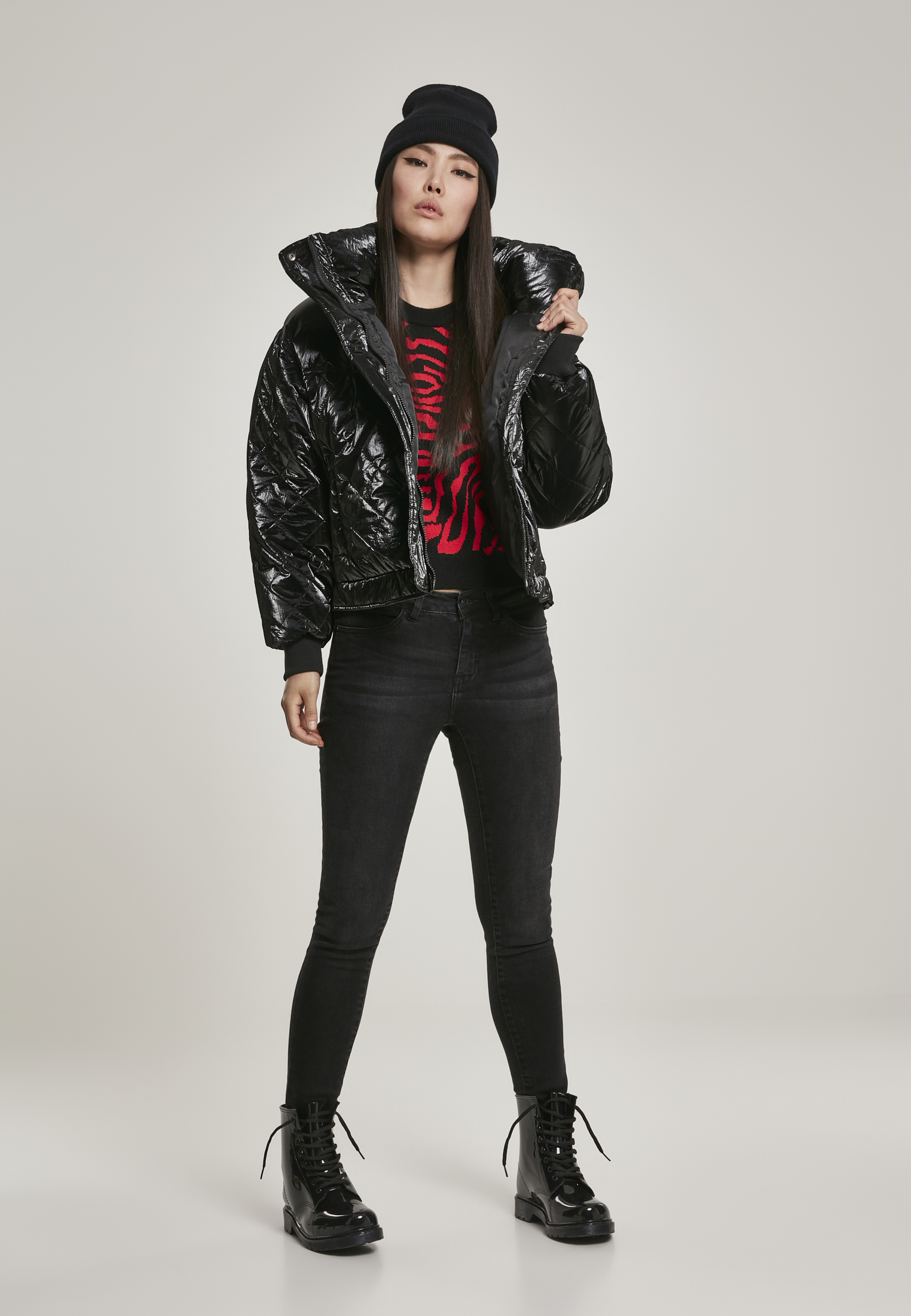 Ladies Short Tiger Sweater blk/firered M - variant image 4