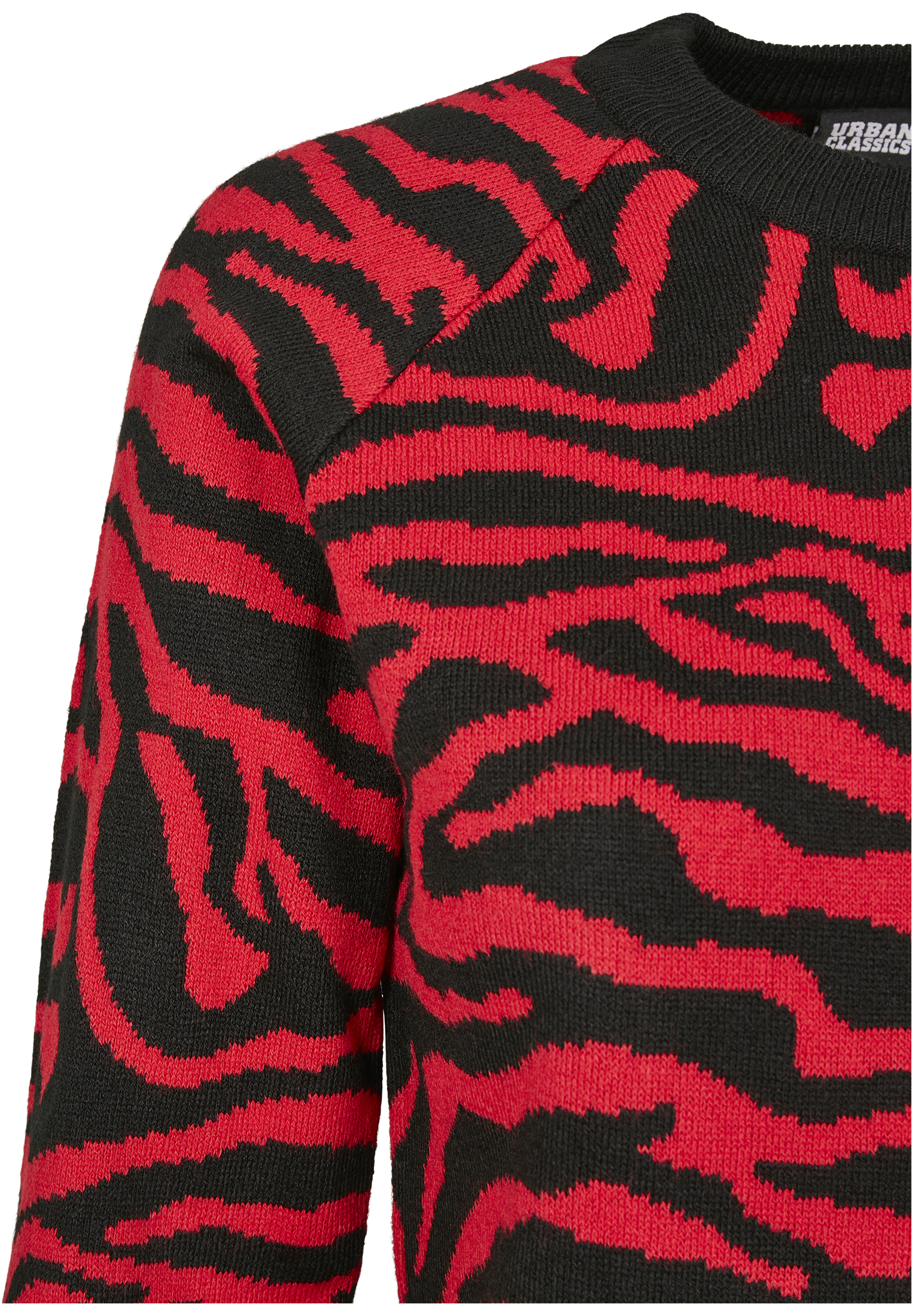 Ladies Short Tiger Sweater blk/firered M - variant image 8