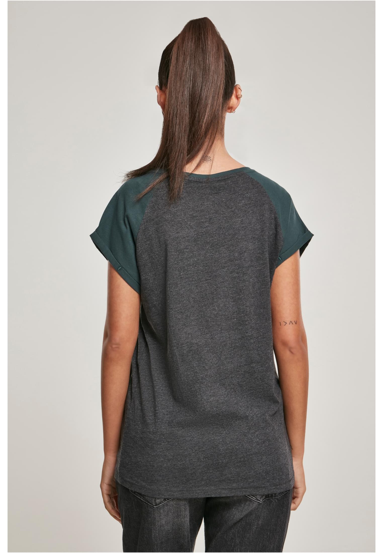 T-shirt contrastées femme Raglan 3XL charbon/bouteille verte
 - variant image 2