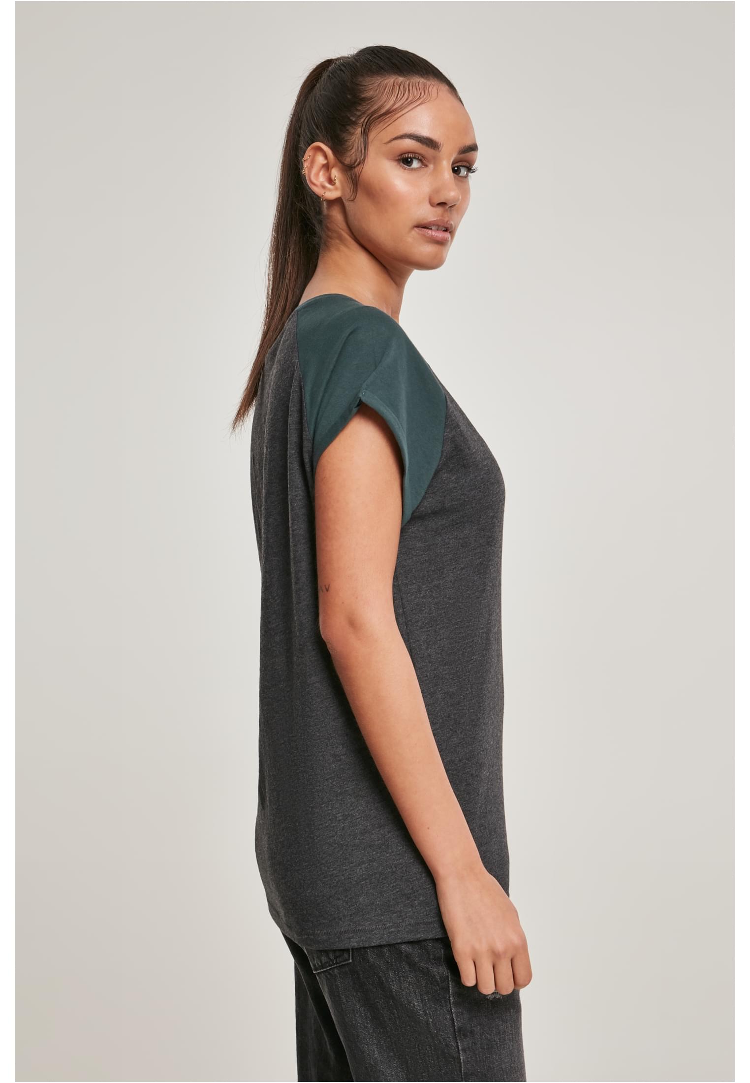T-shirt contrastées femme Raglan 3XL charbon/bouteille verte
 - variant image 3